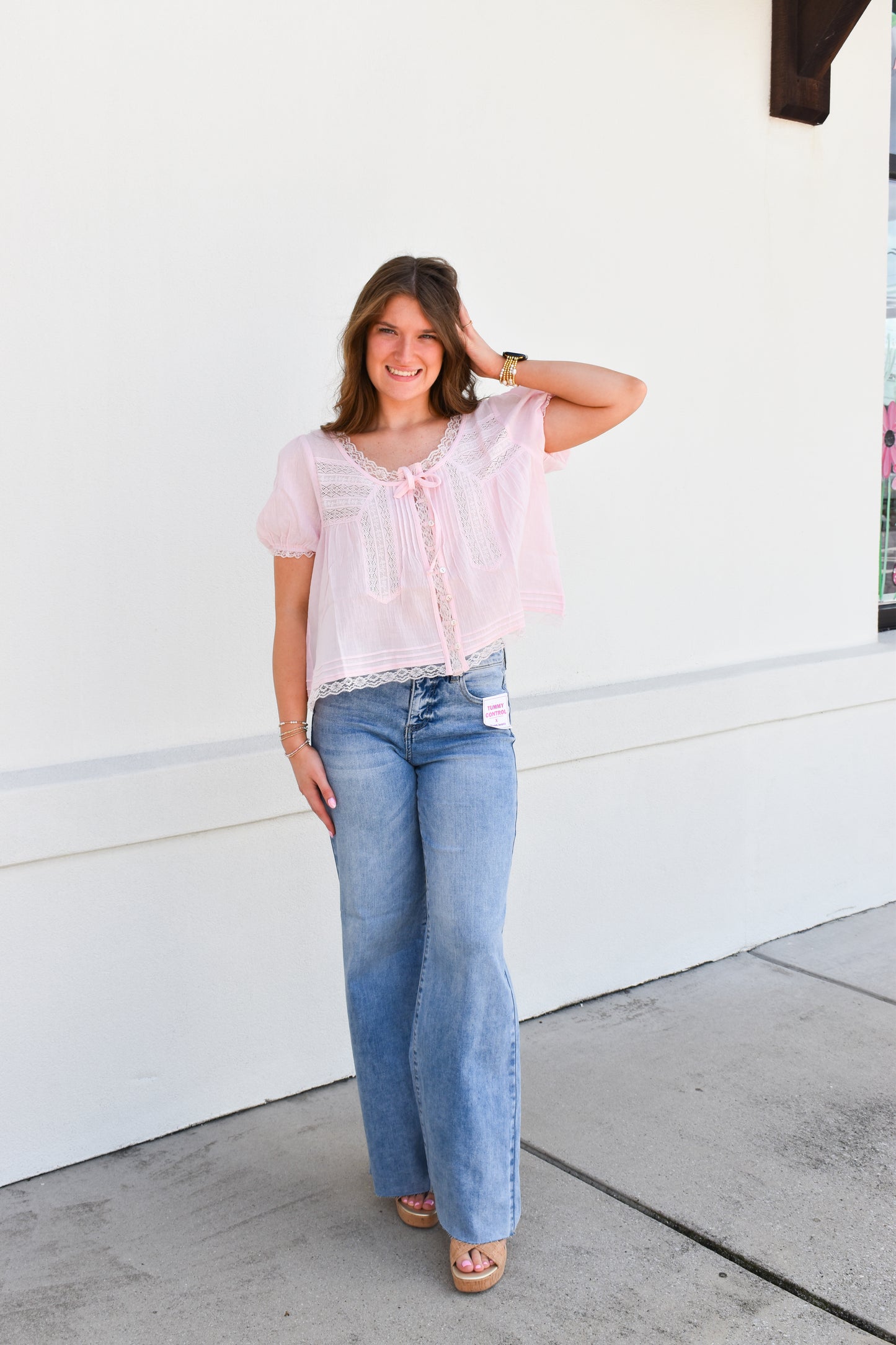 Lace & Lovely Top: Pink