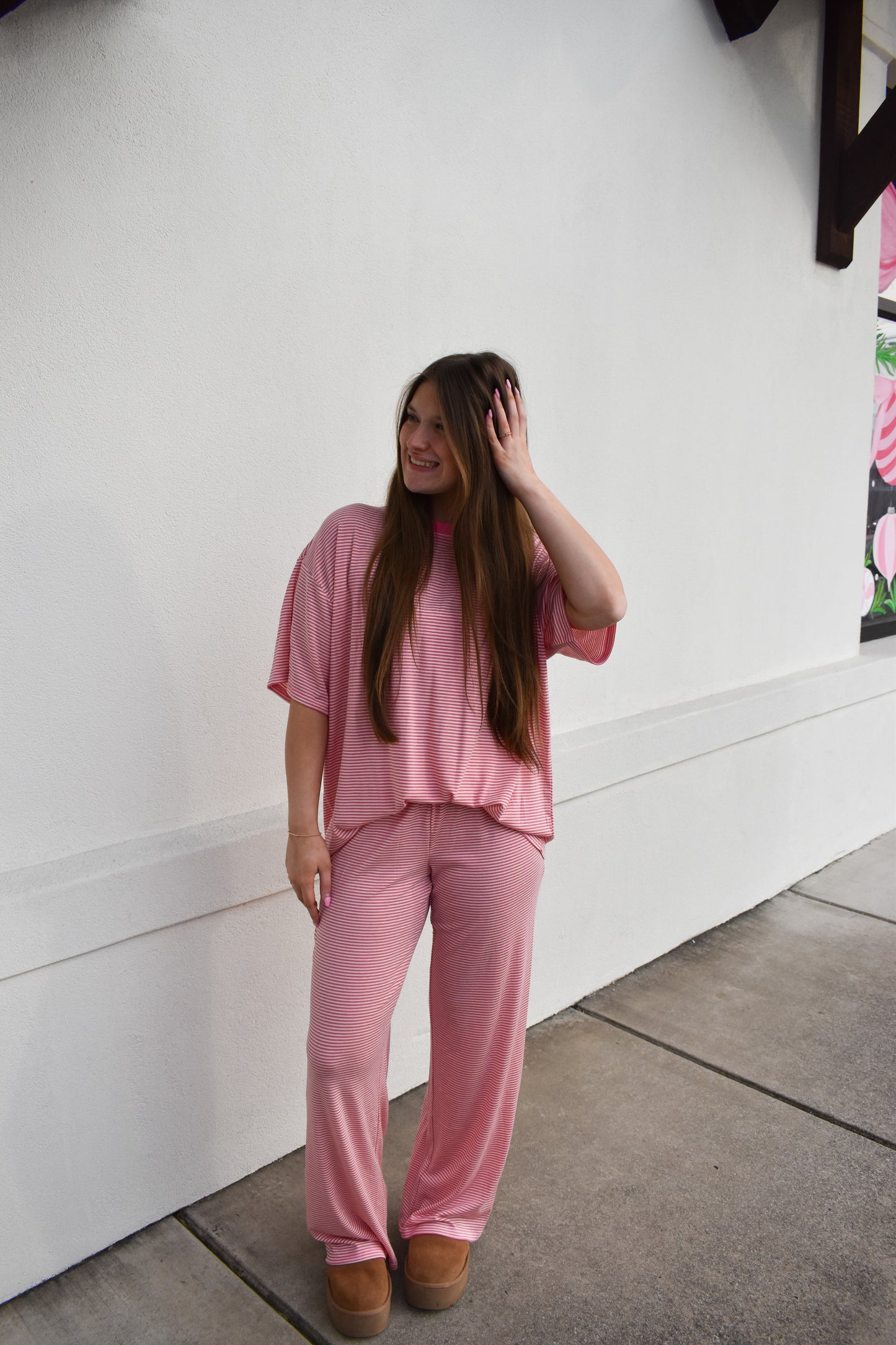 Bubblegum Stripe Short Sleeve Top
