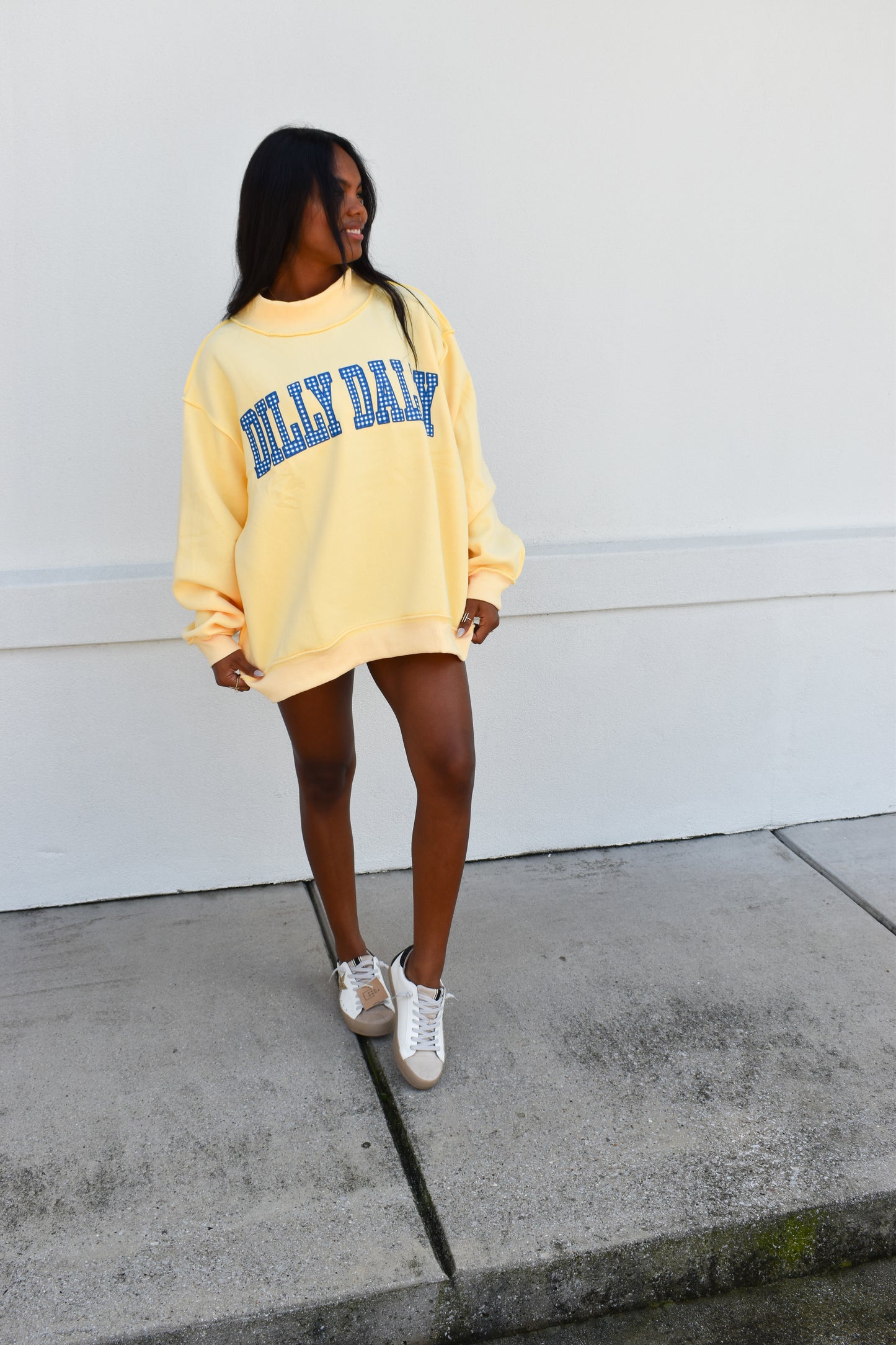 'DILLY DALLY & LOLLY GAG' Reversible Mockneck