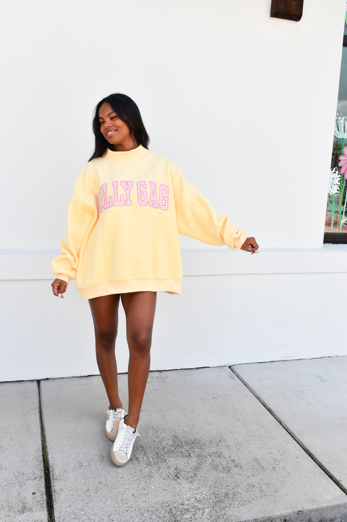 'DILLY DALLY & LOLLY GAG' Reversible Mockneck