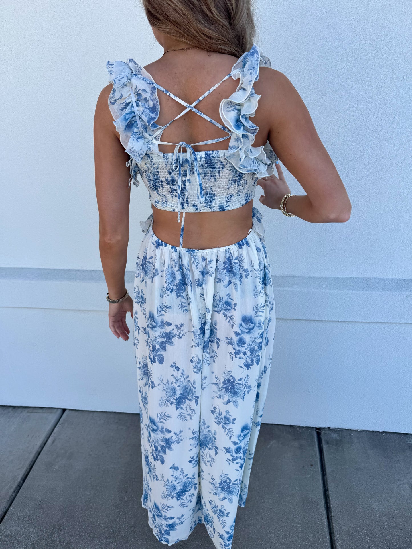 Floral Cutout Midi Dress