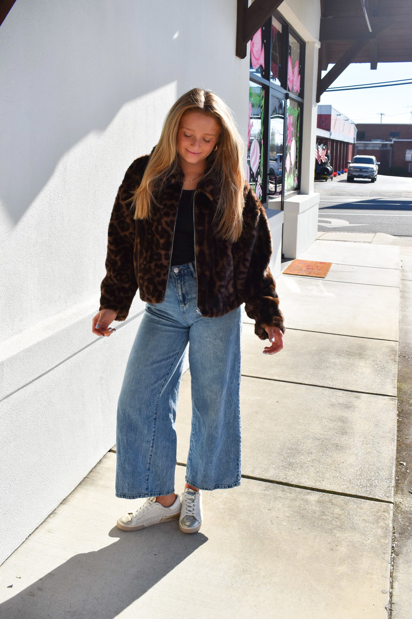 Collared Faux Fur Jacket