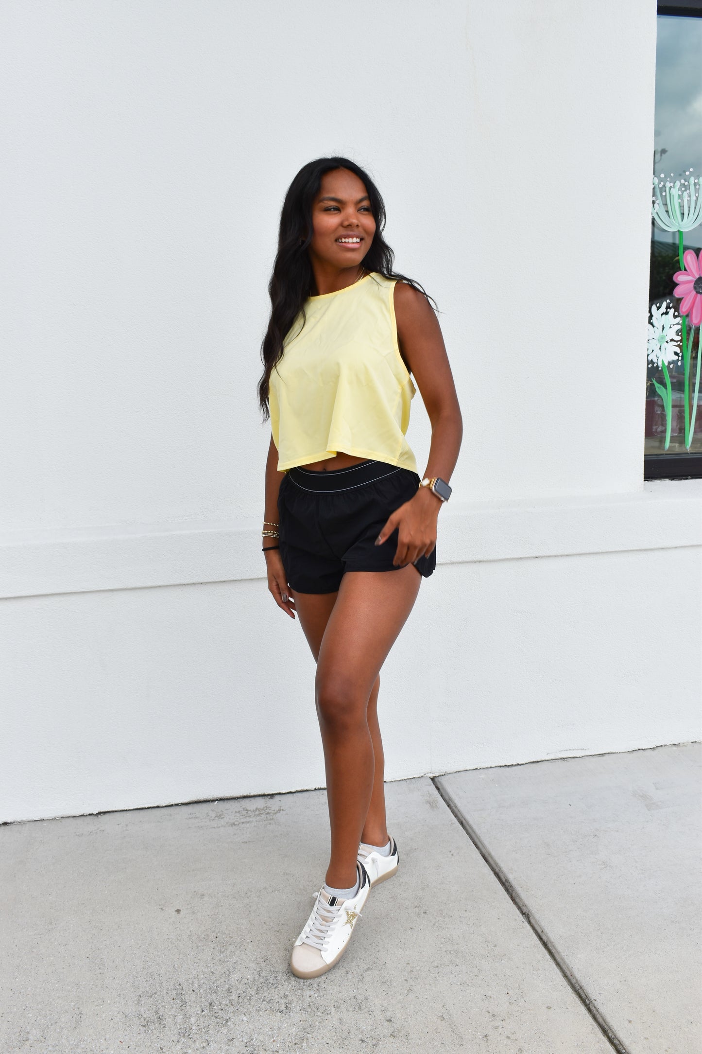 Snapflair Cropped Tank: Yellow