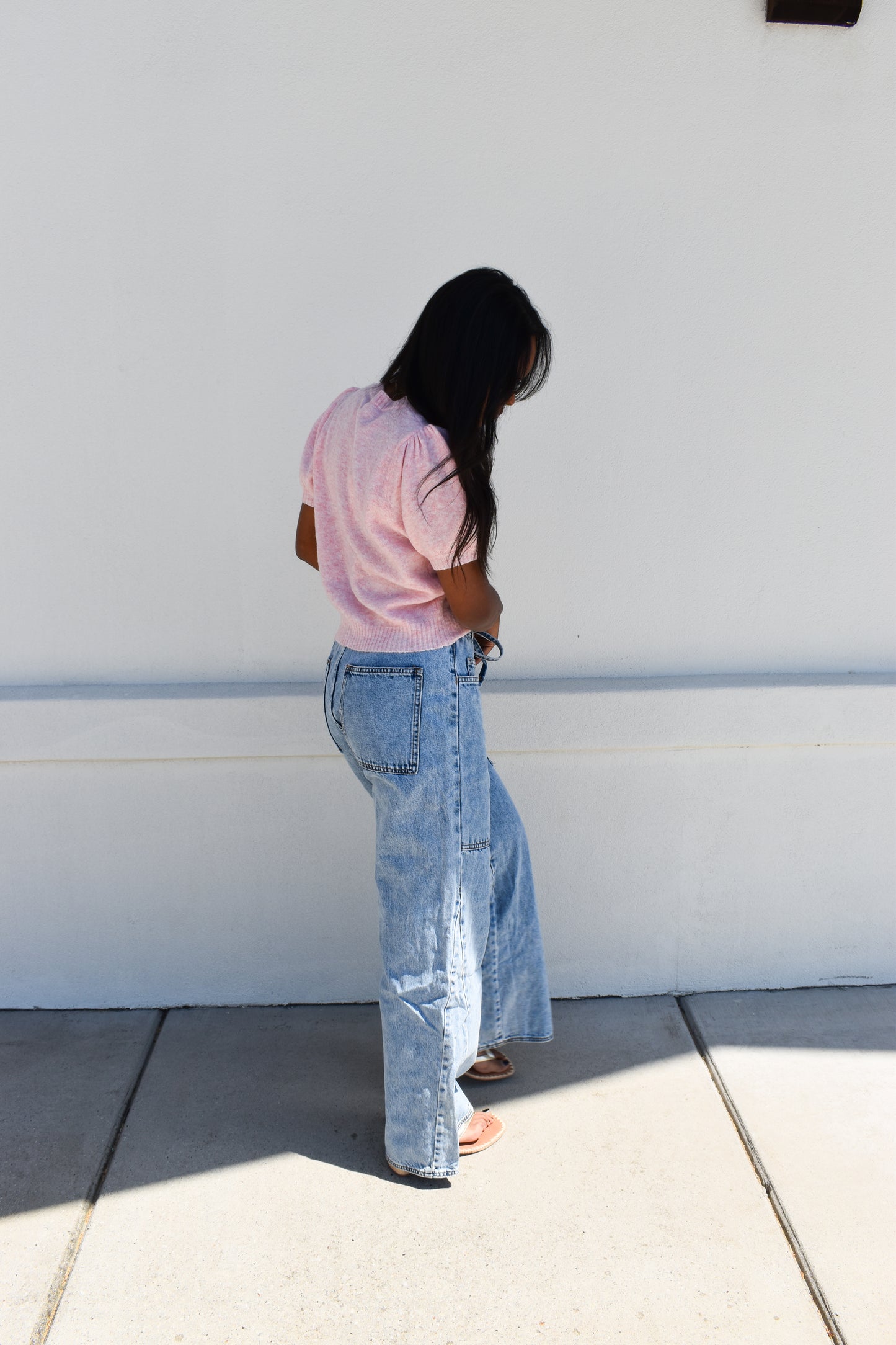 Oversized Wide-Leg Jeans W/ Elastic