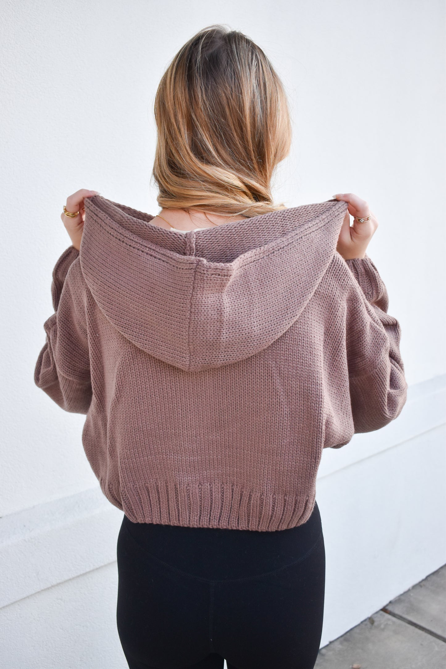Knit Zip Up Hoodie Sweater