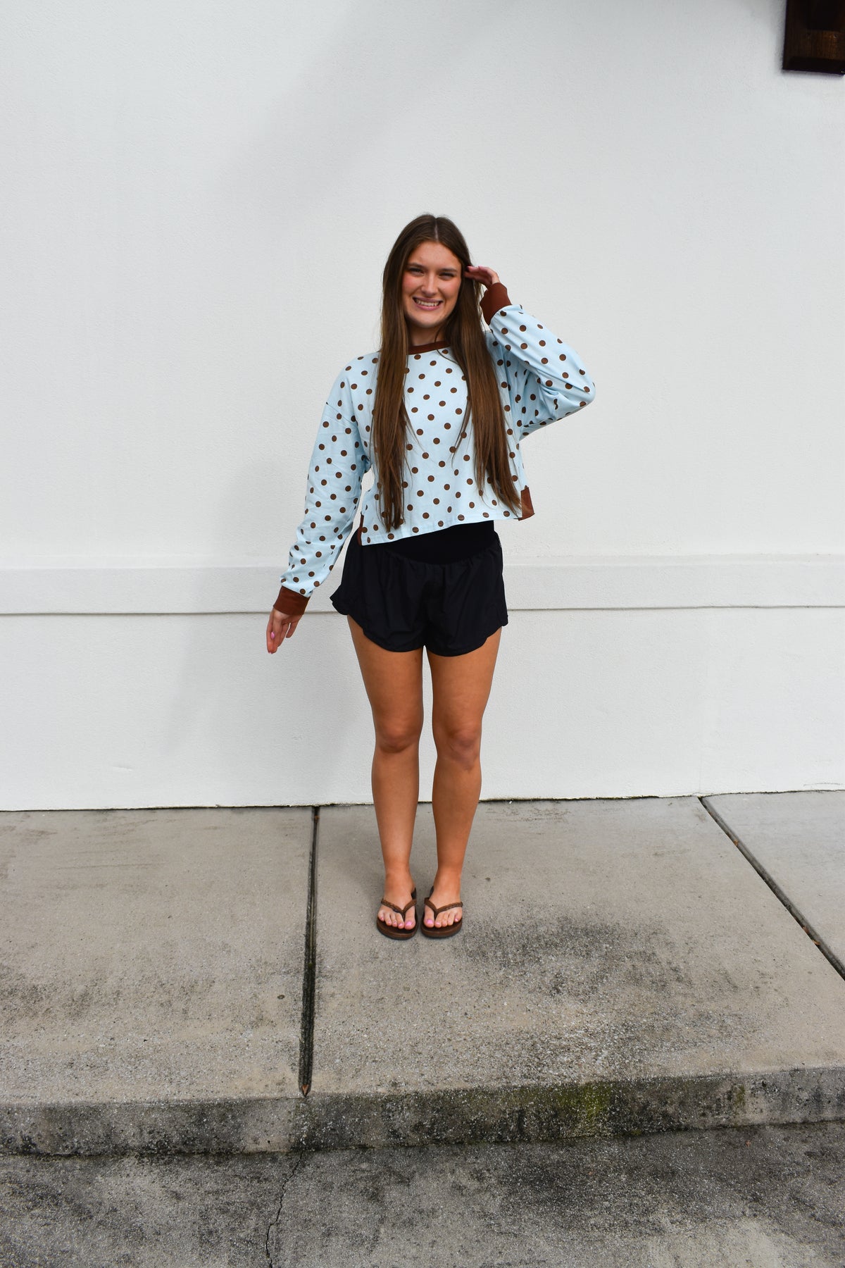 Polka Dot Top W/ Back Cutout