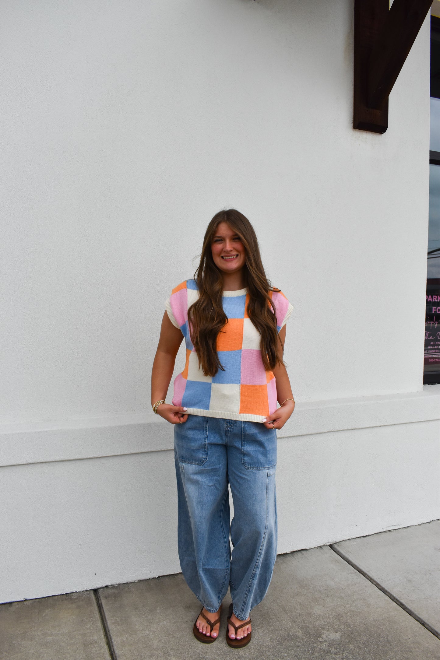 Checkered Sweater Vest