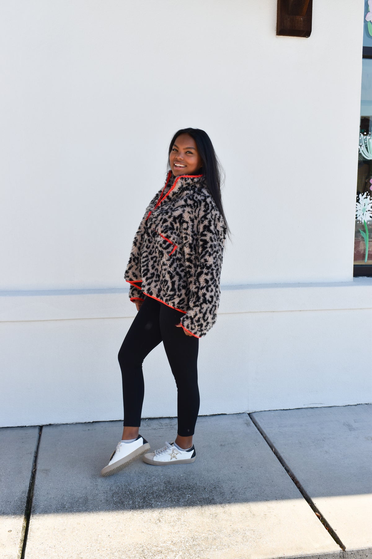 *12/30 PREORDER* Leopard Half Zip Front Pullover Jacket