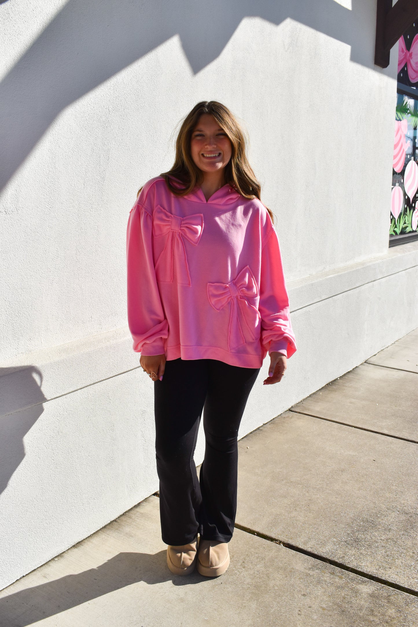 Oversized Hoodie W/ Accented Bows