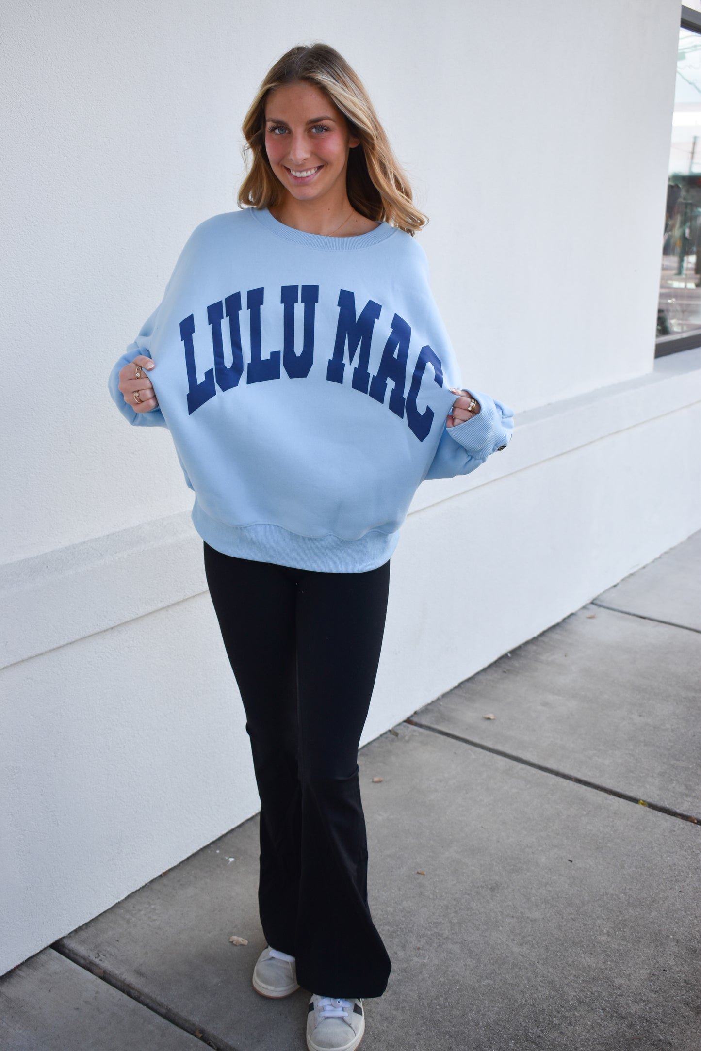 Lulu Mac Sweatshirt: Baby Blue/Navy