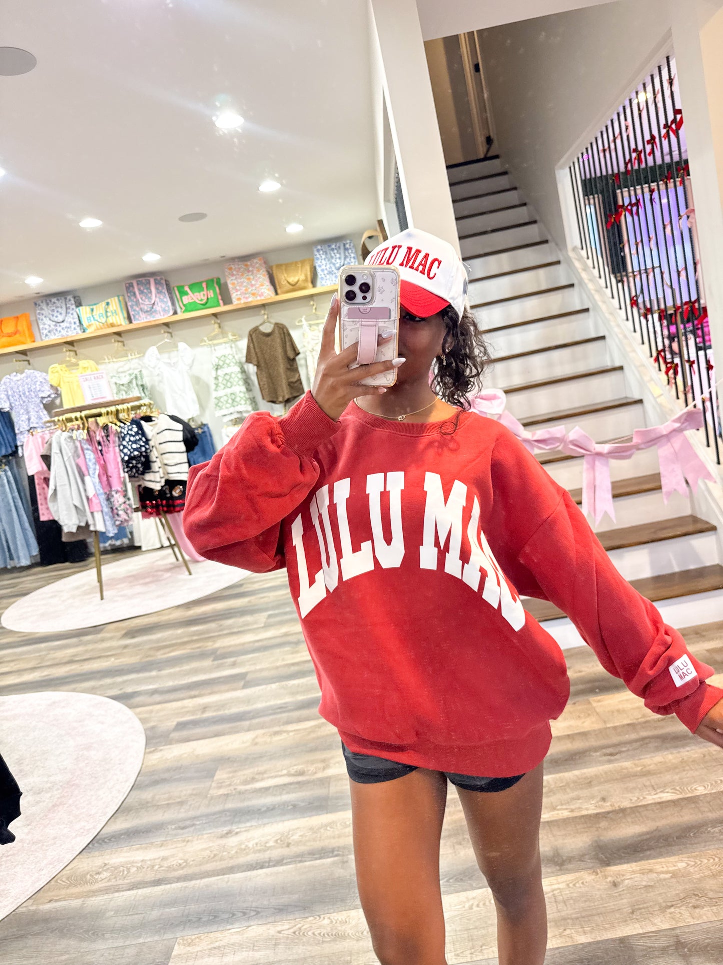 Lulu Mac Sweatshirt Crimson/White