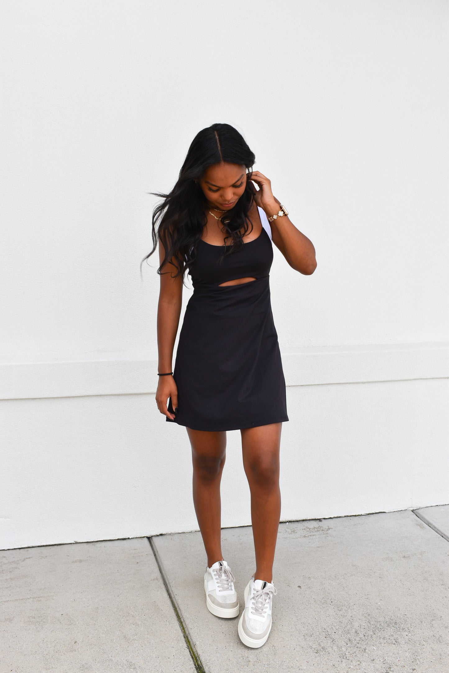 Sculpted Cutout Exercise Dress