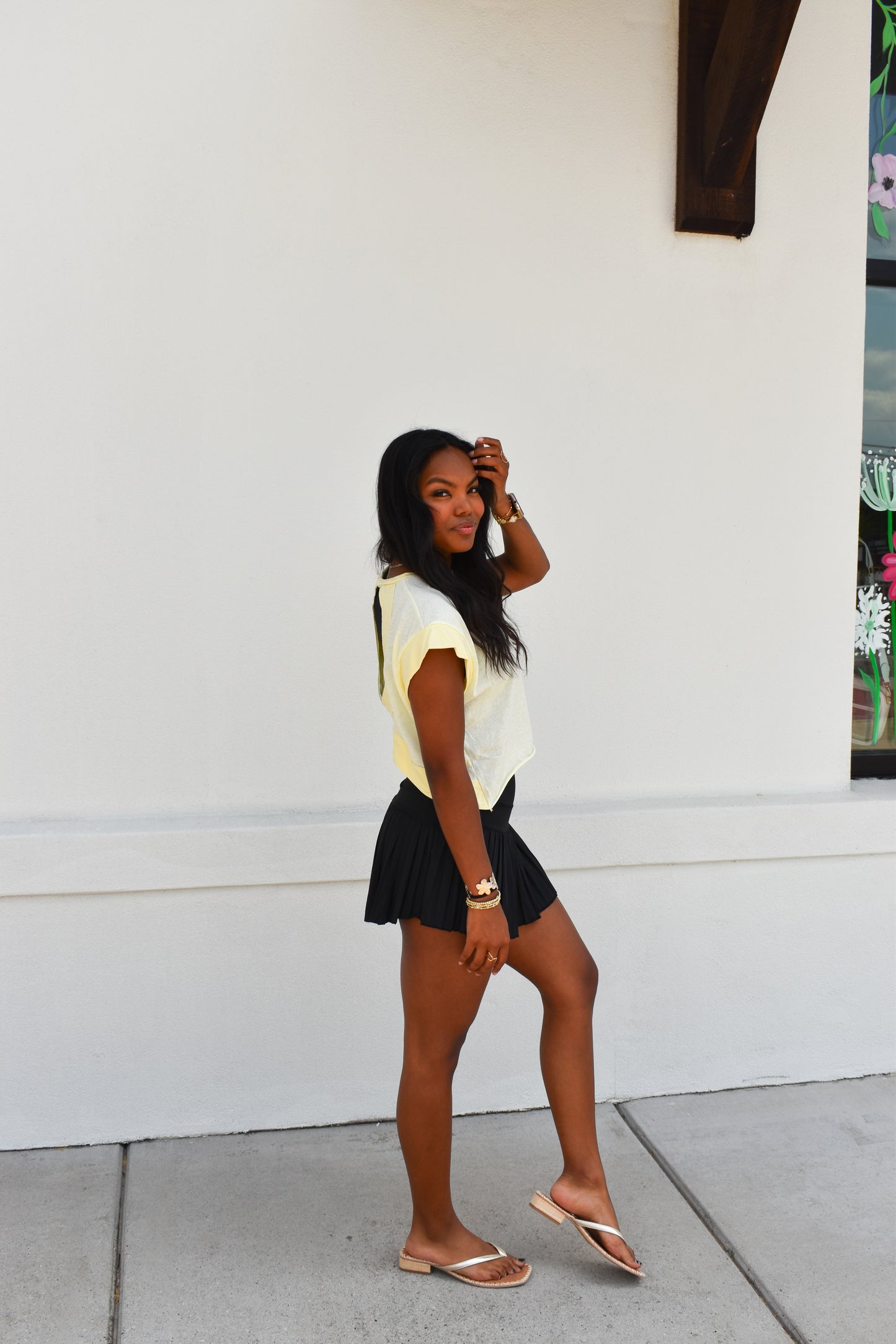 Pleated Tennis Skort: Black