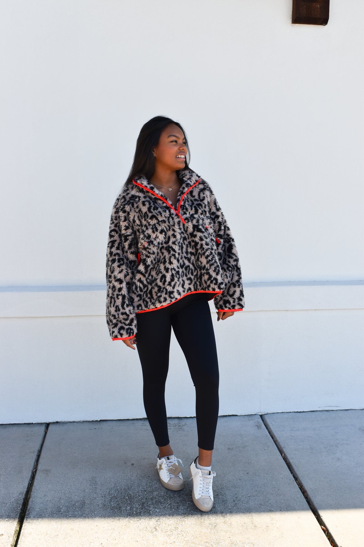 *12/30 PREORDER* Leopard Half Zip Front Pullover Jacket