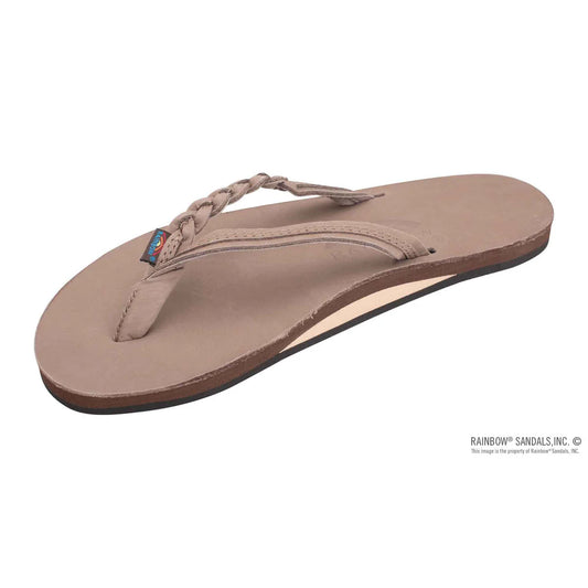 "Rainbow" Dark Brown Flirty Braidy Flip Flops