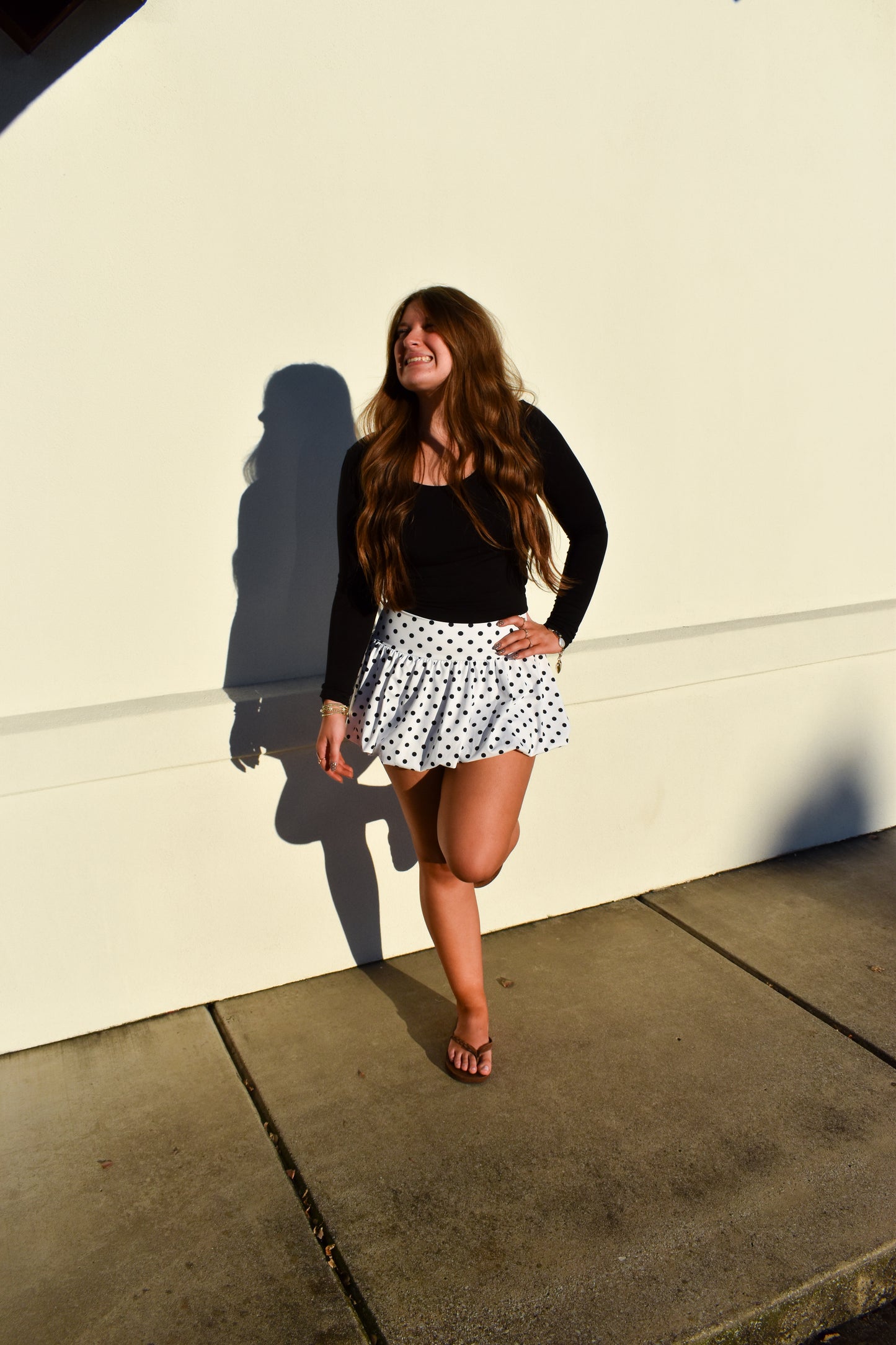 Polka Dot Print Bubble Skirt