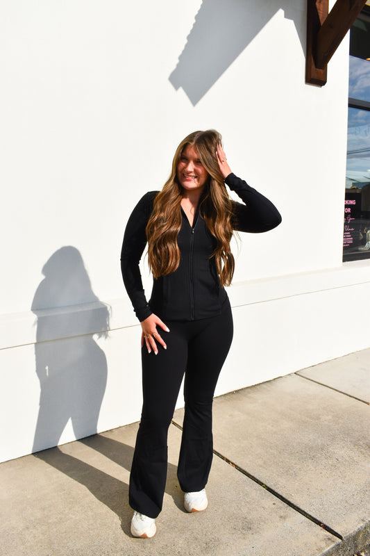 High Waist Crossover Flare Legging