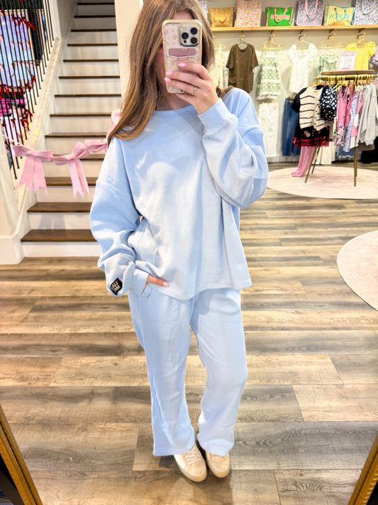 Lulu Mac Waffle Long Sleeve: Light Blue