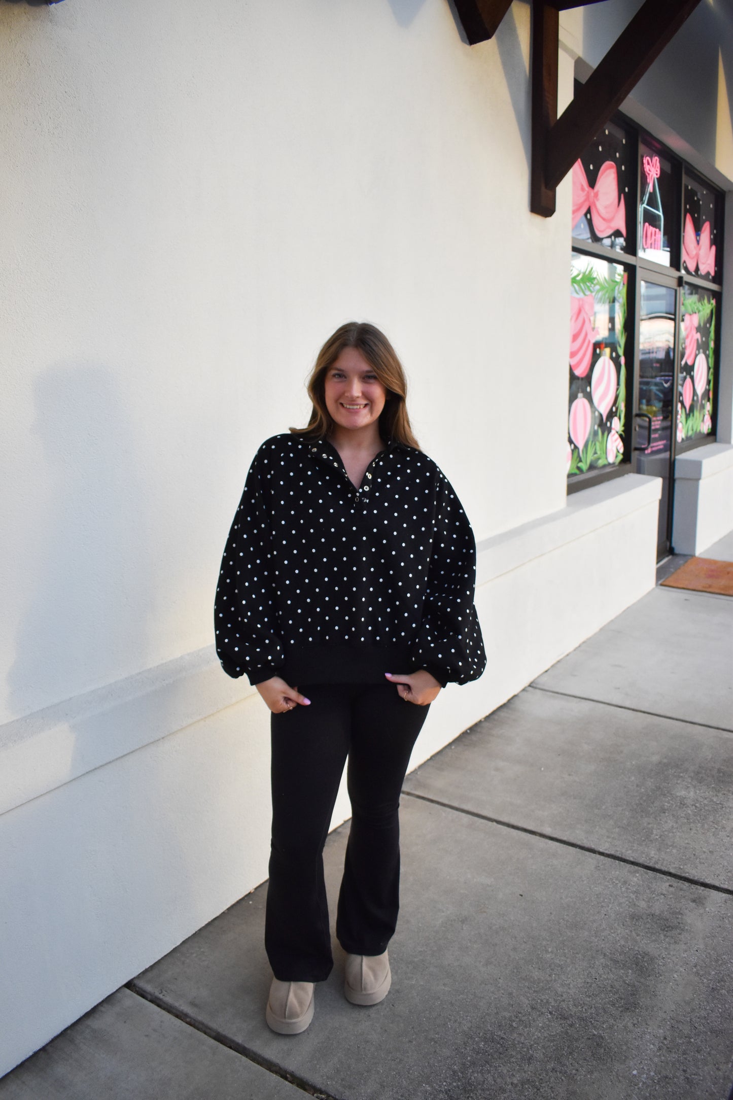 Polka Dot Piper Snap Button Sweater