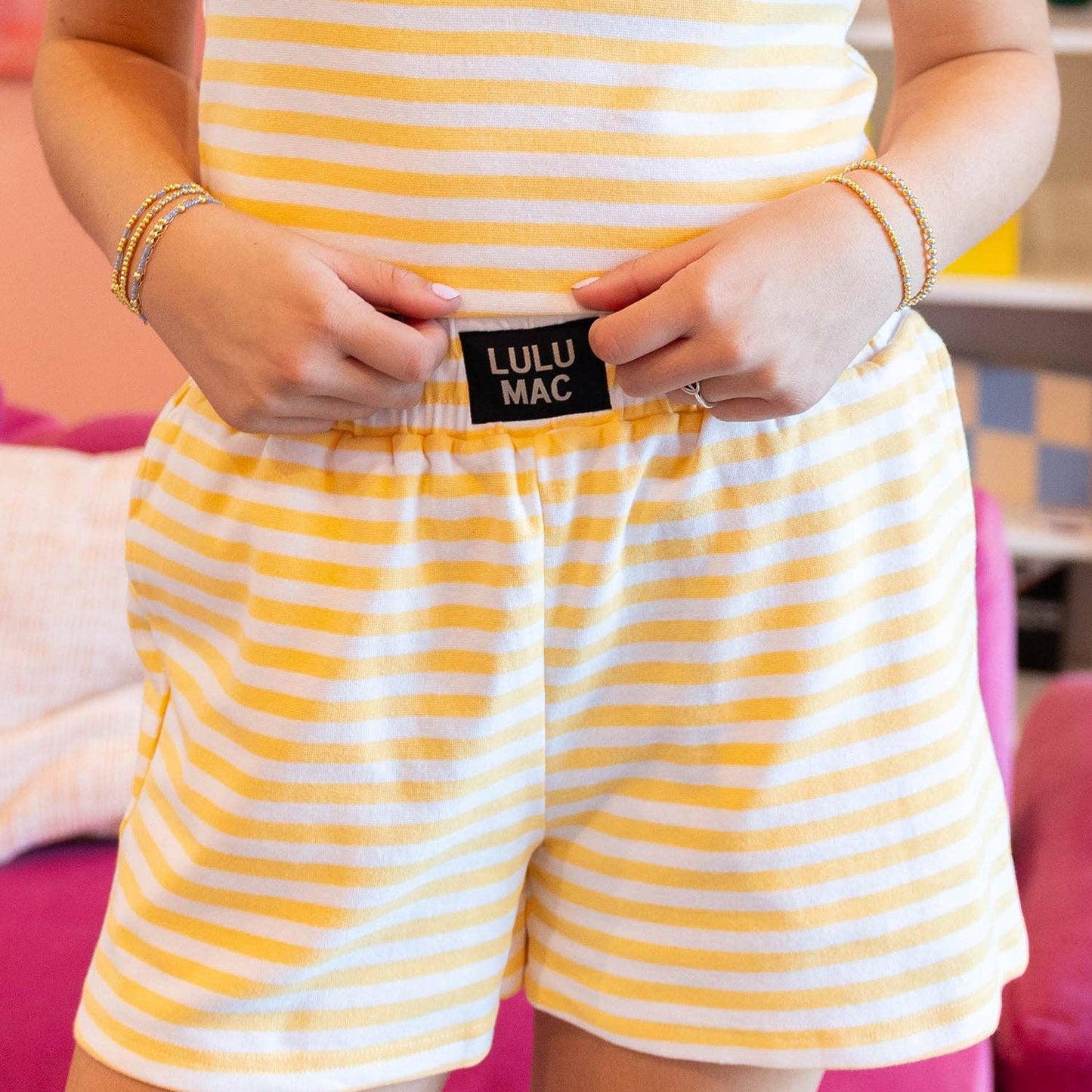 Stripe Shorts: Yellow