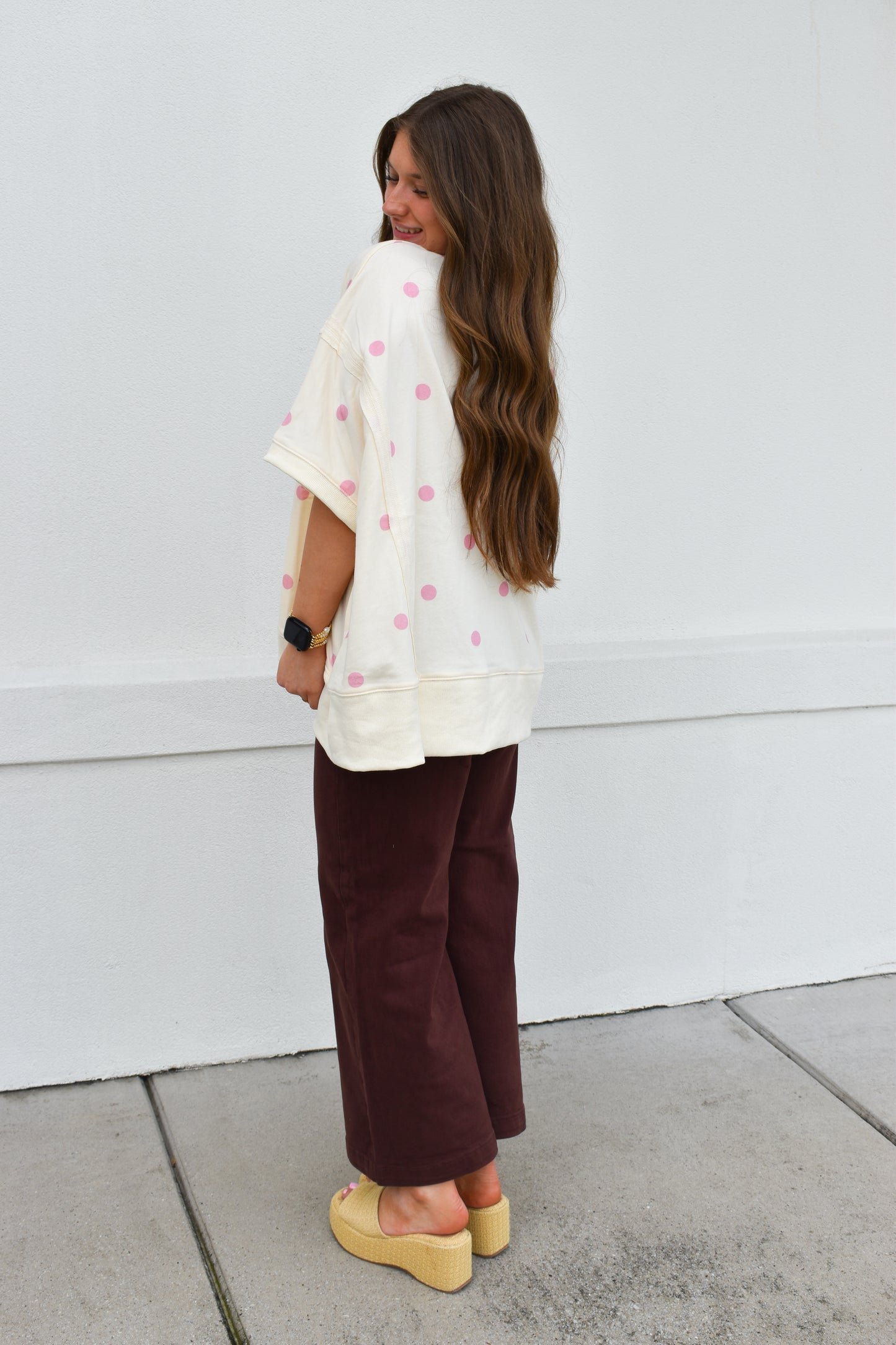 Risen Adjustable Waist High Rise Pants: Chocolate