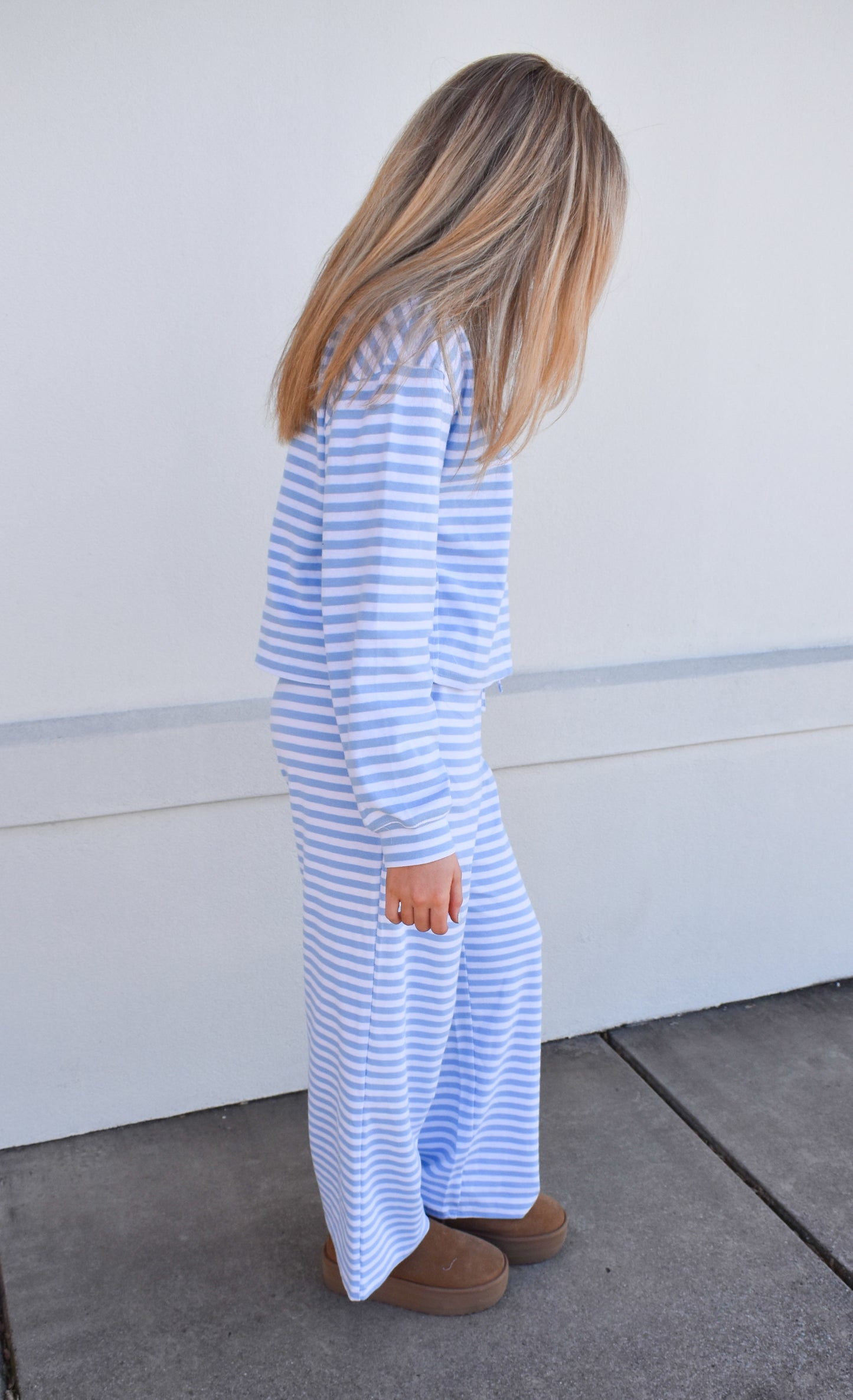 Lounge Stripe Pants: Light Blue