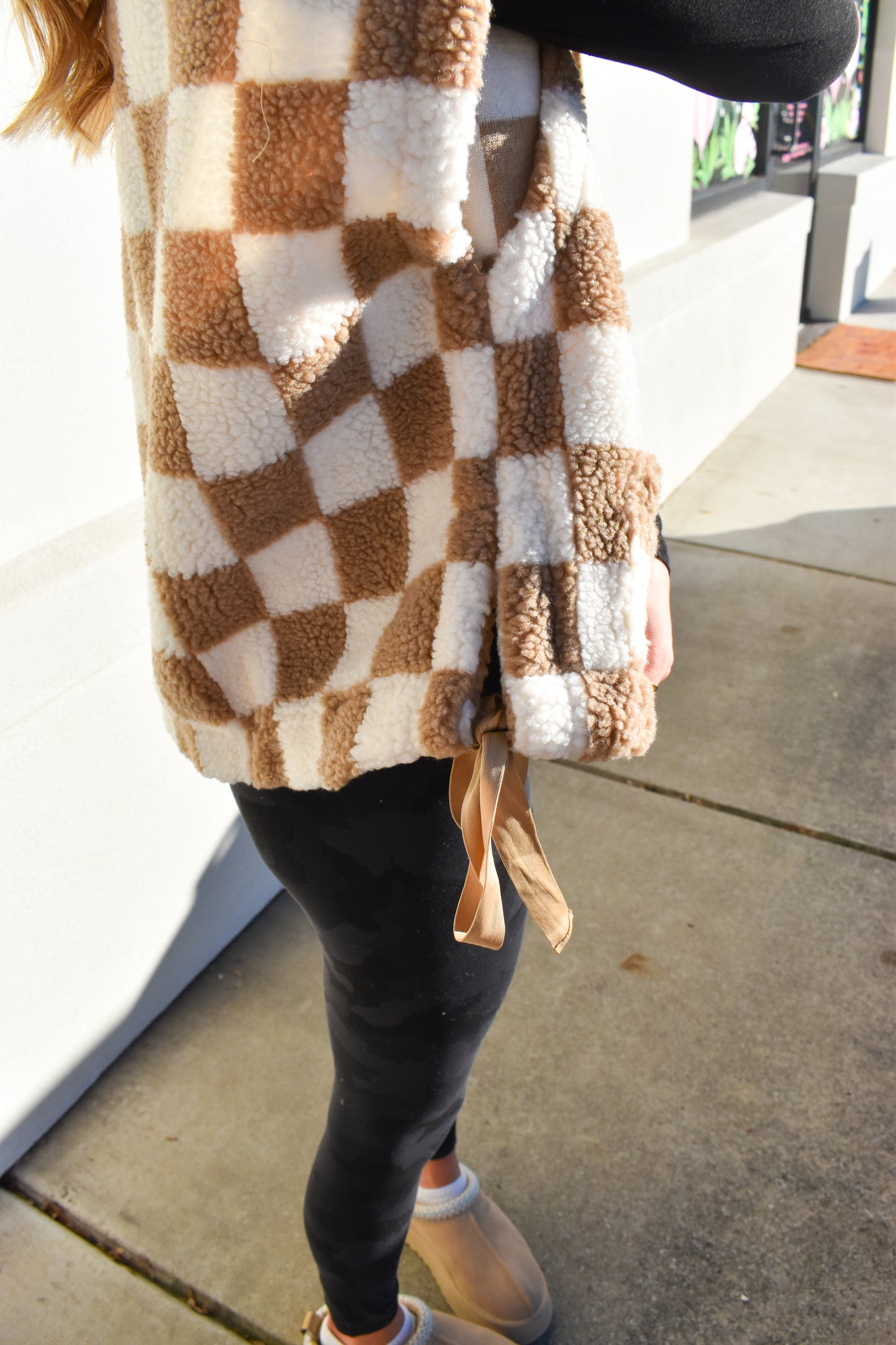 Checkered Fleece Vest