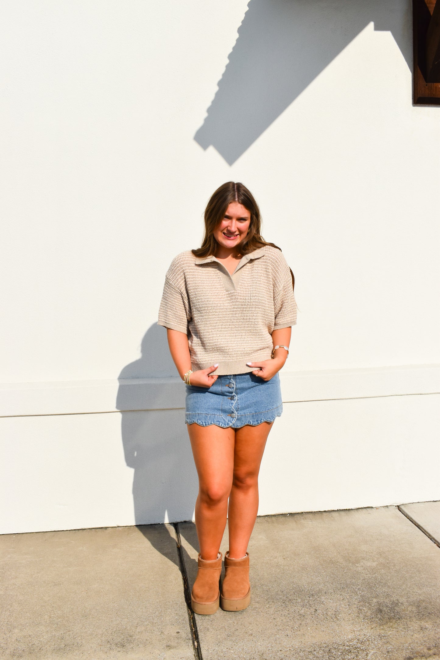 Rowan Collared Knitted Top