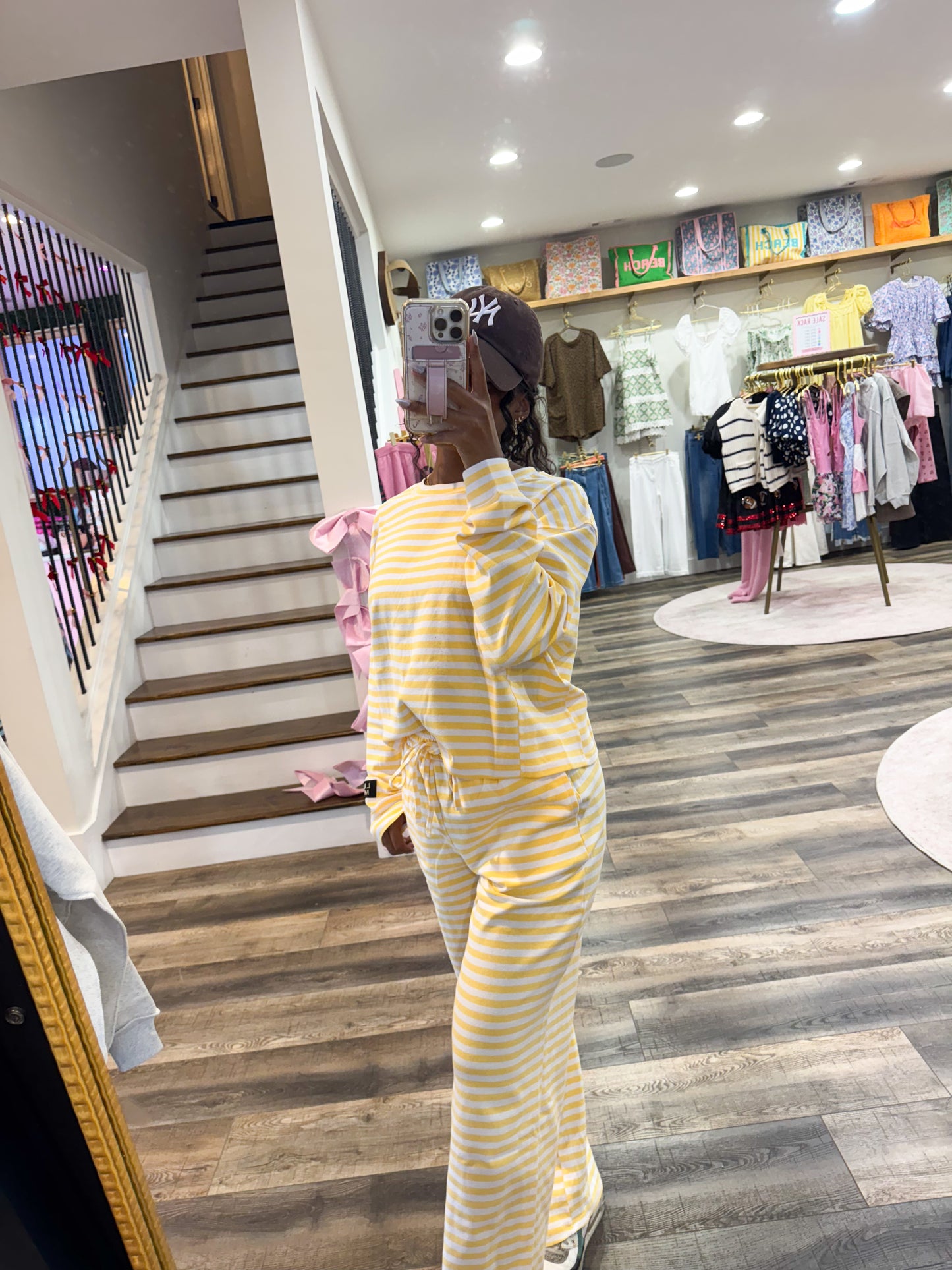Lulu Mac Stripe Lounge Pant: Yellow