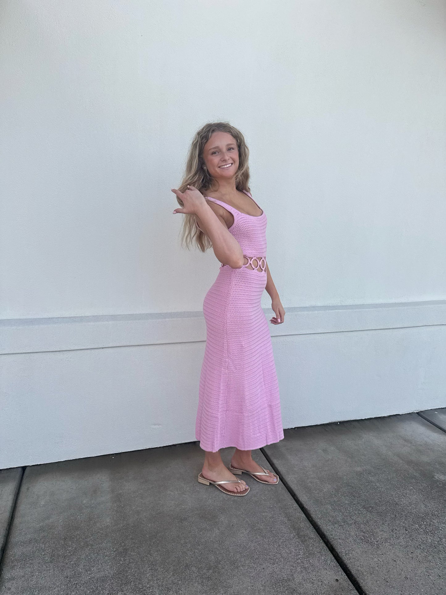 Alana Crochet Dress W/ Cutout