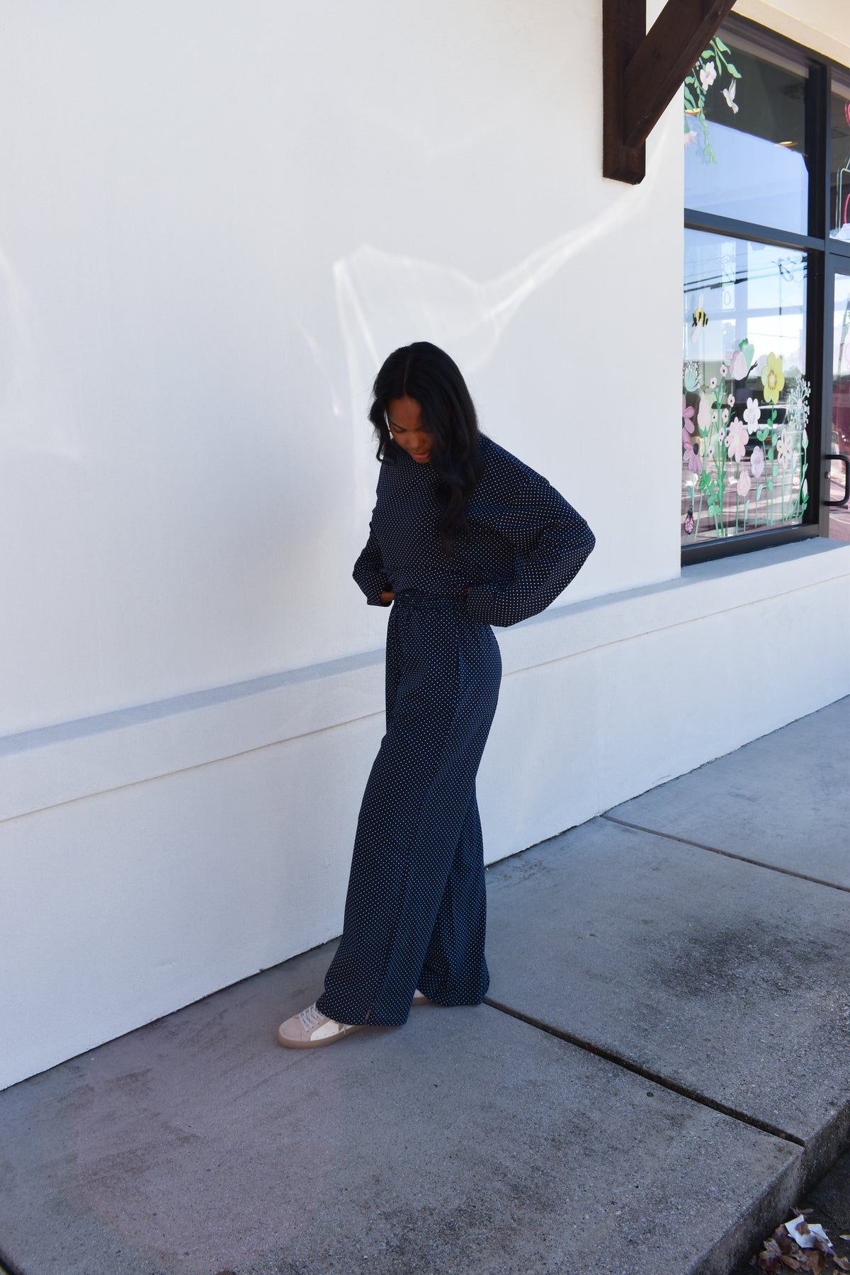 Navy Blue Polka Dot Loungewear Pants