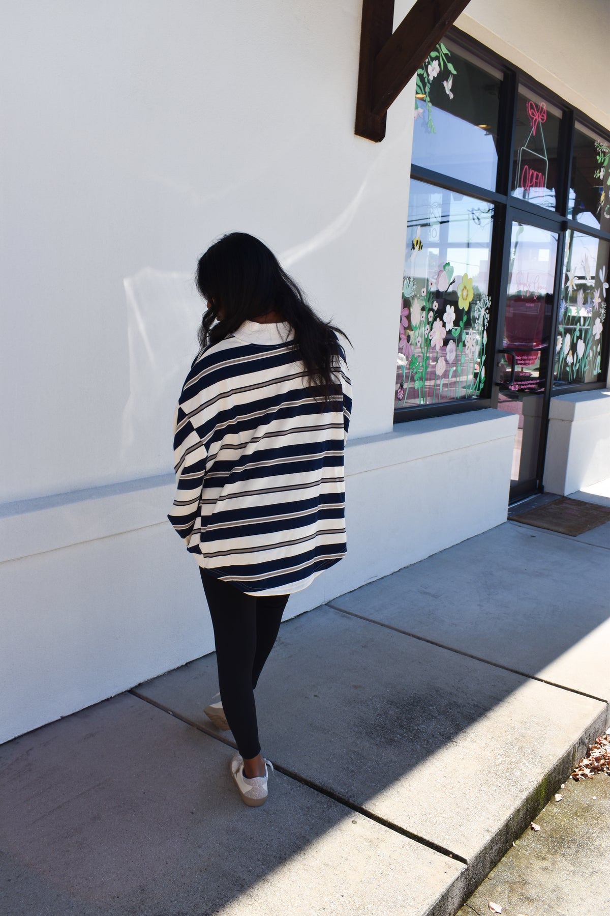 Striped Oversized Crewneck Top