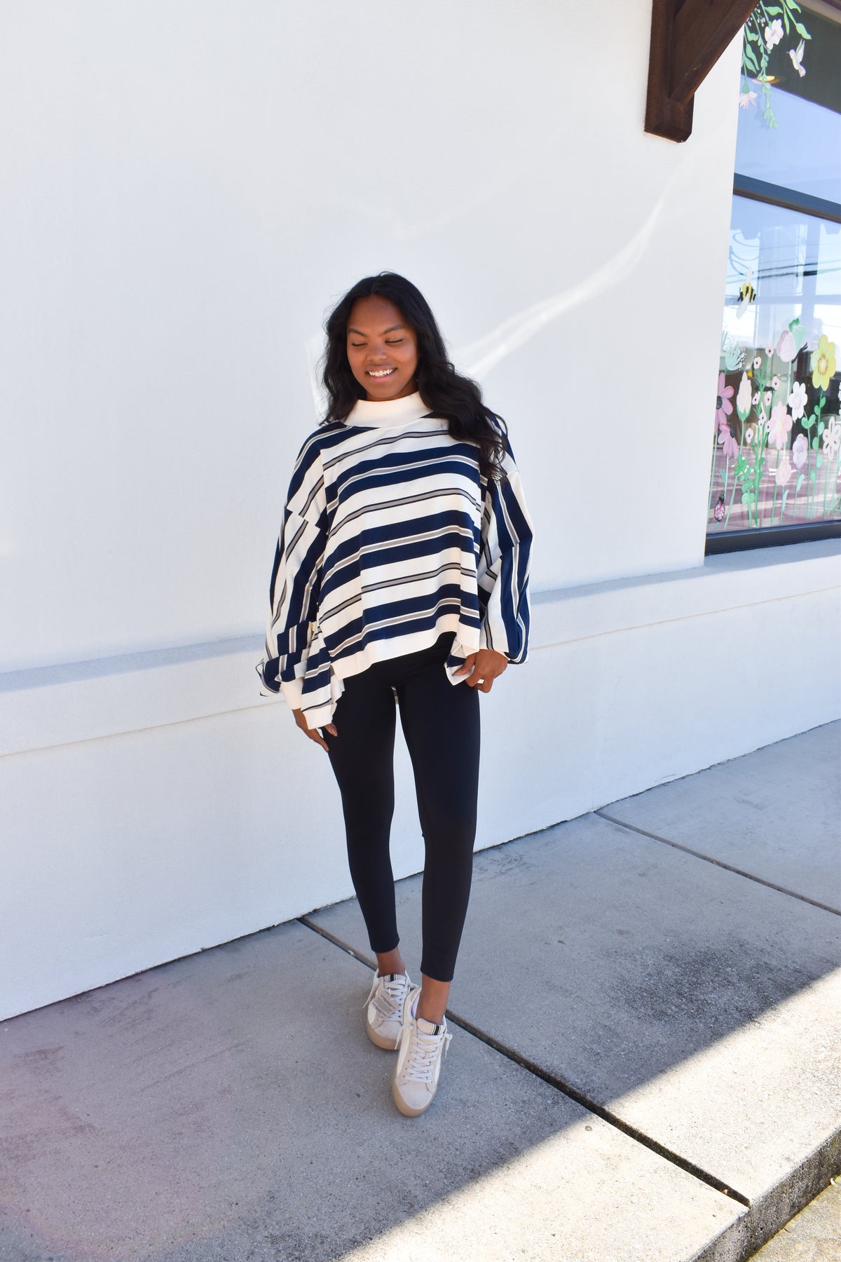 Striped Oversized Crewneck Top