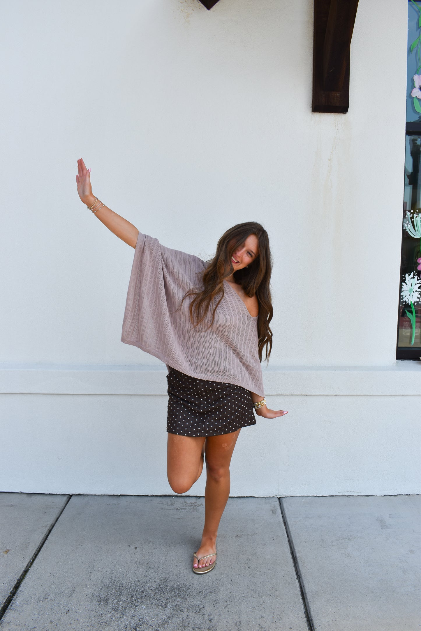 A-Line Polka Dot Utility Skirt