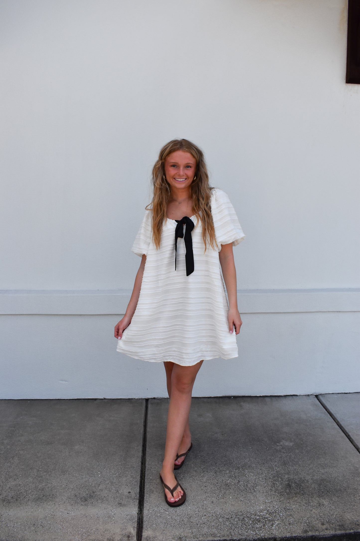 Bubble Mini Dress W/ Bows