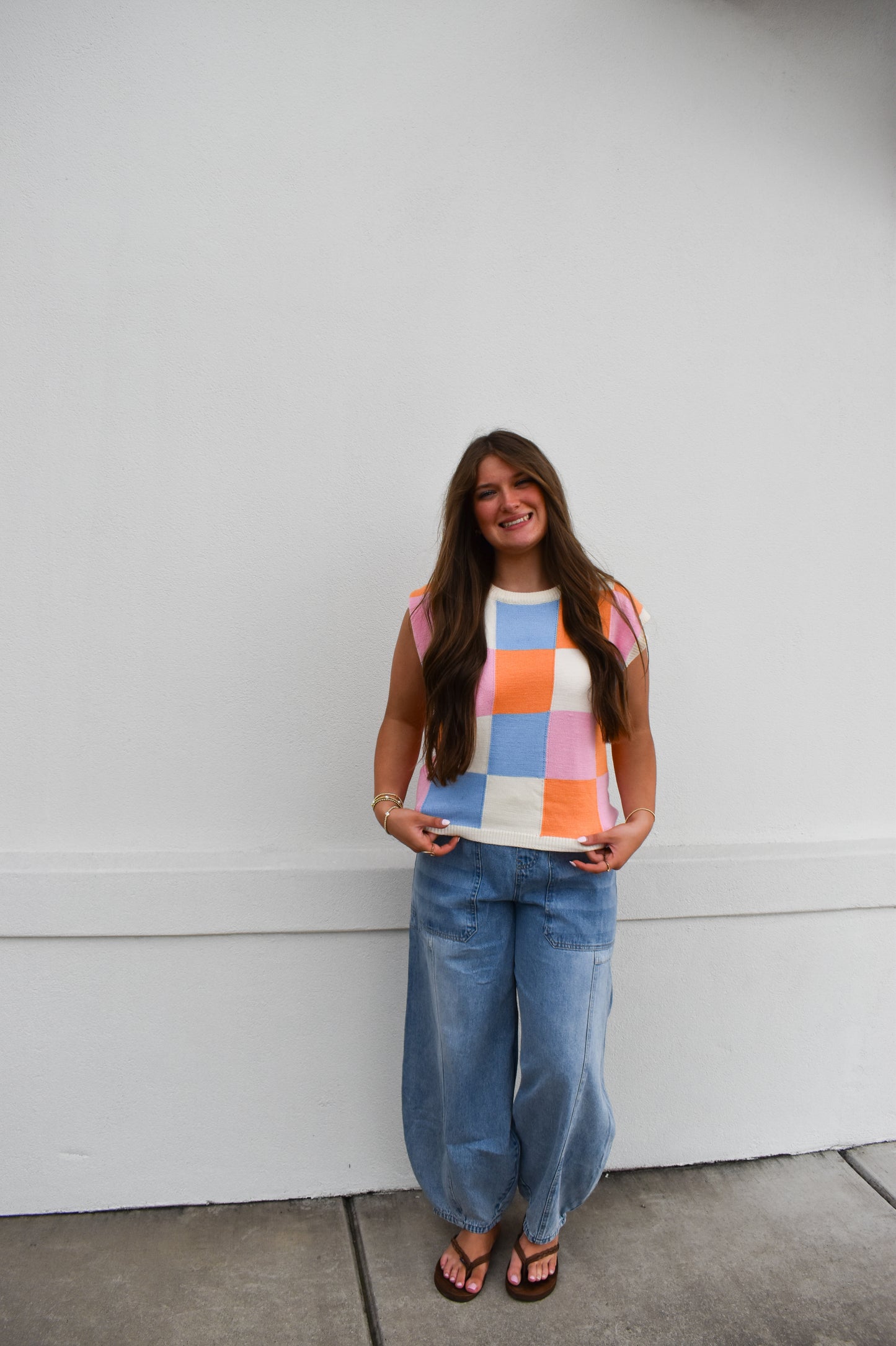 Checkered Sweater Vest