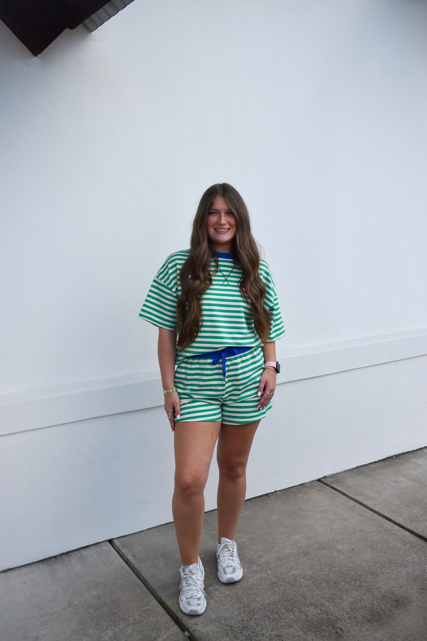 Striped Terry Two-Tone Top