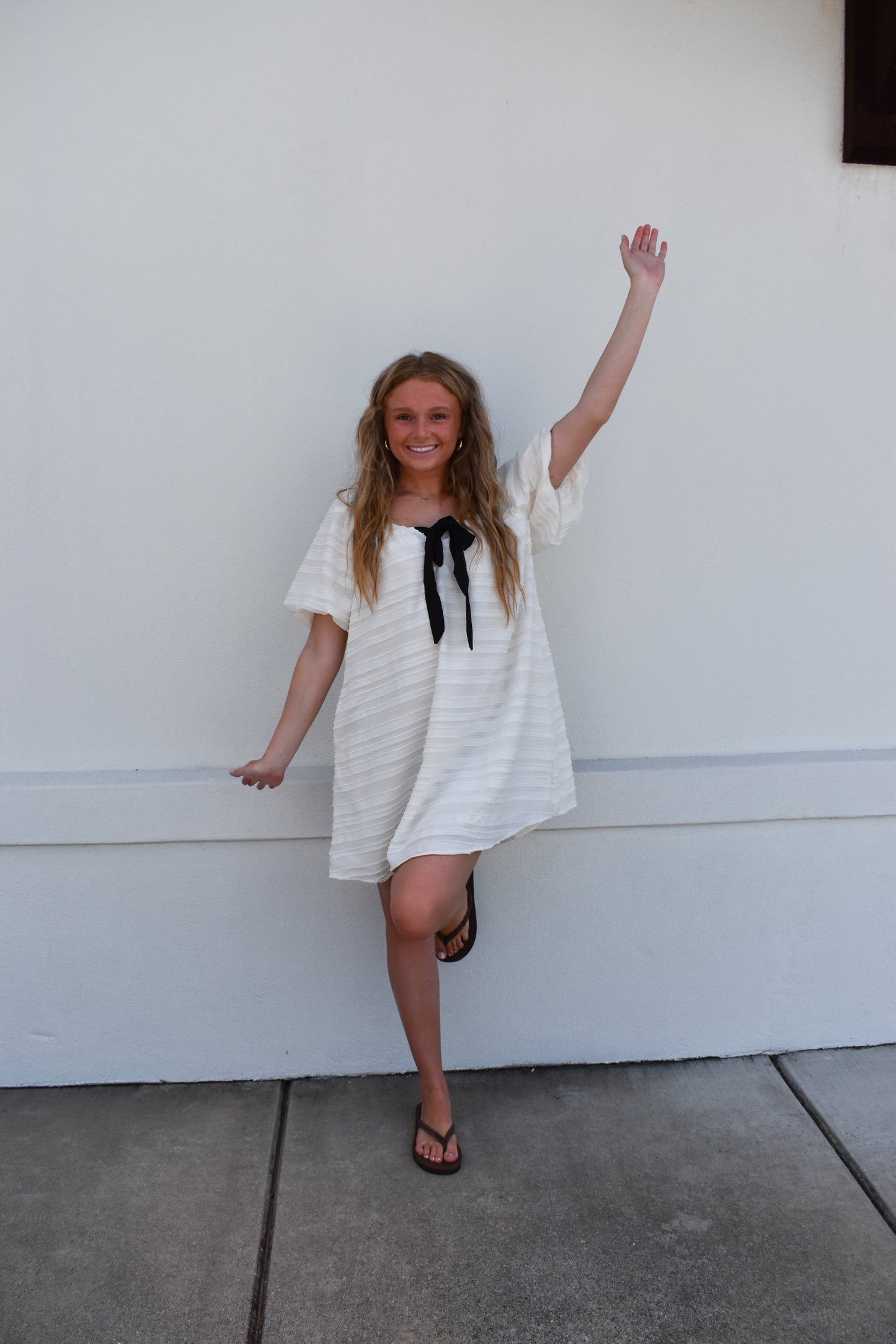 Bubble Mini Dress W/ Bows