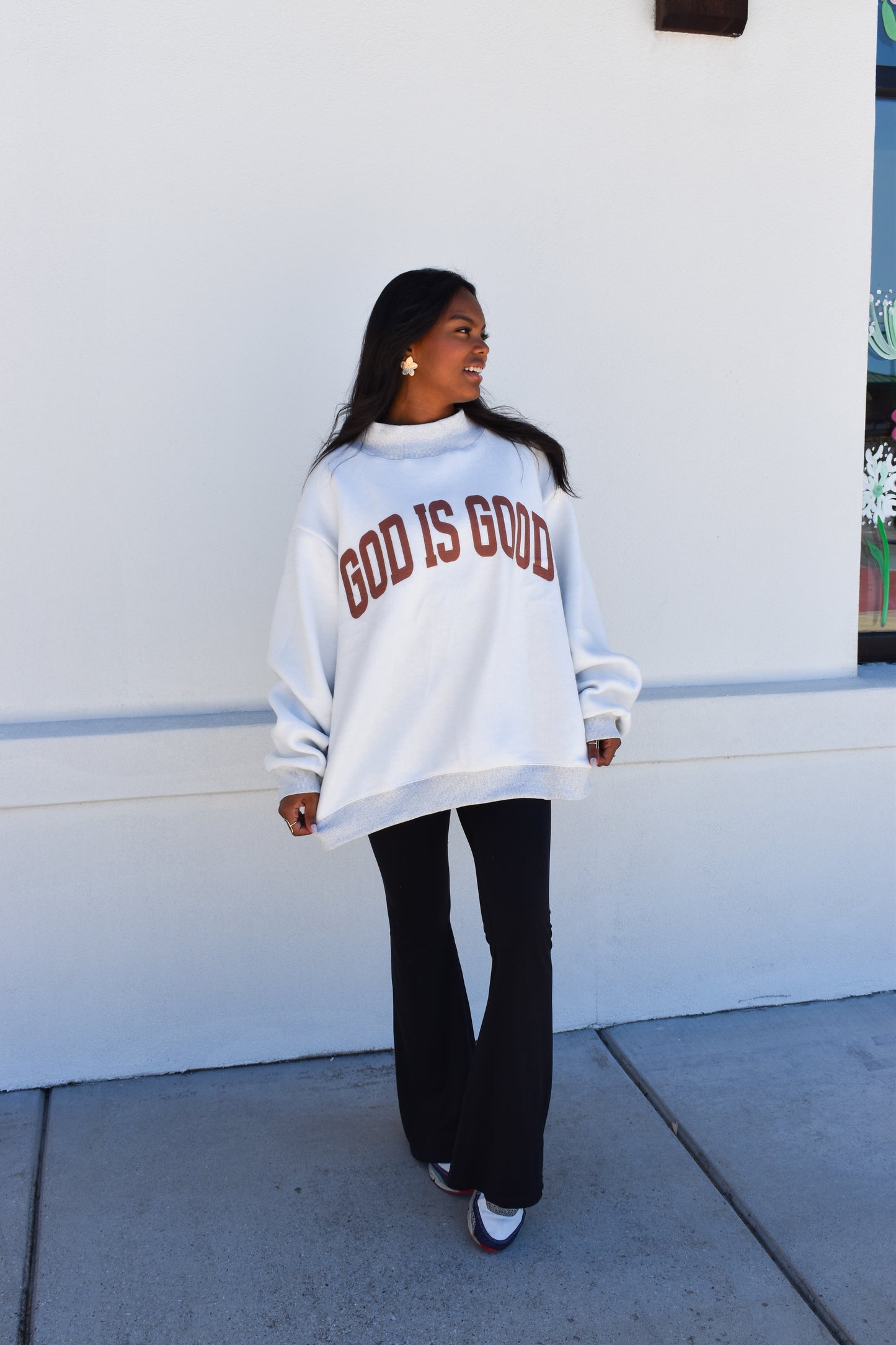 'JESUS & GOD IS GOOD' Reversible Mockneck: Pink