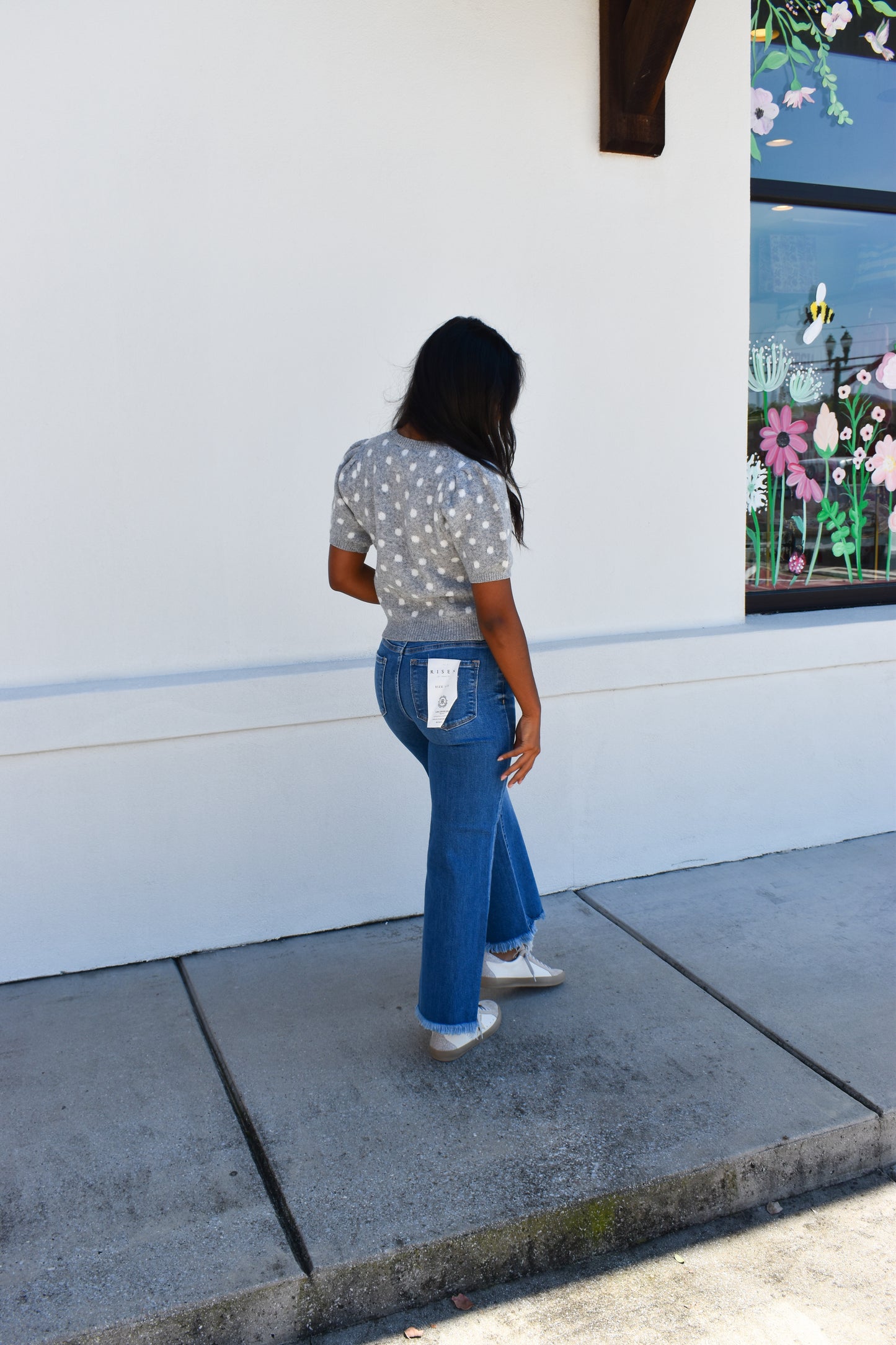Puff Short Sleeve Polka Dot Top