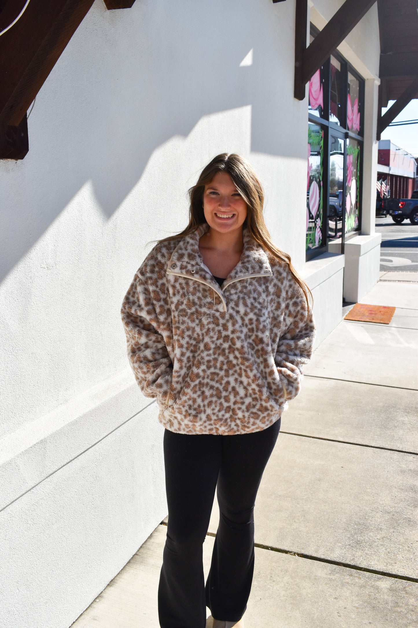 Leopard Fleece Pullover