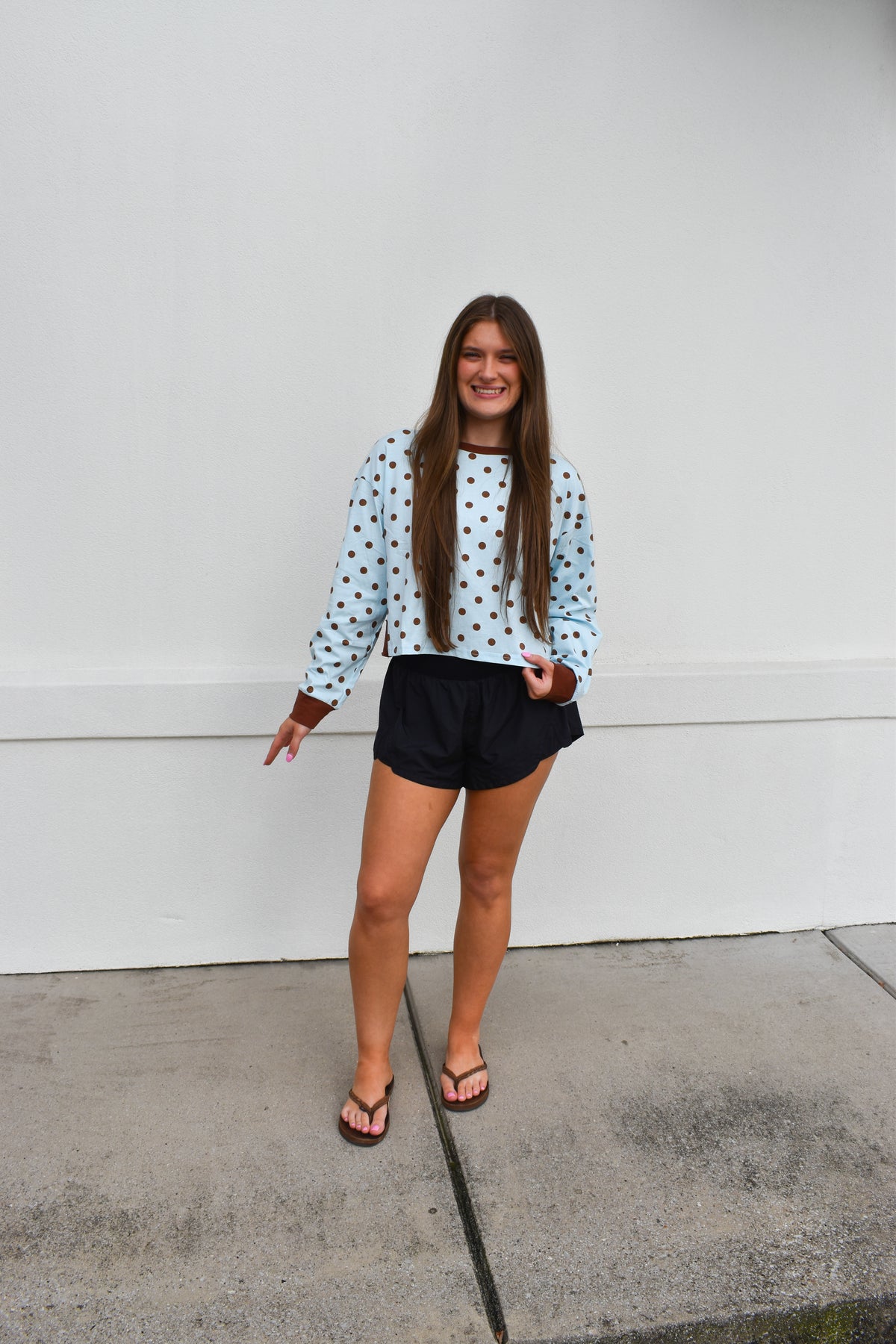 Polka Dot Top W/ Back Cutout