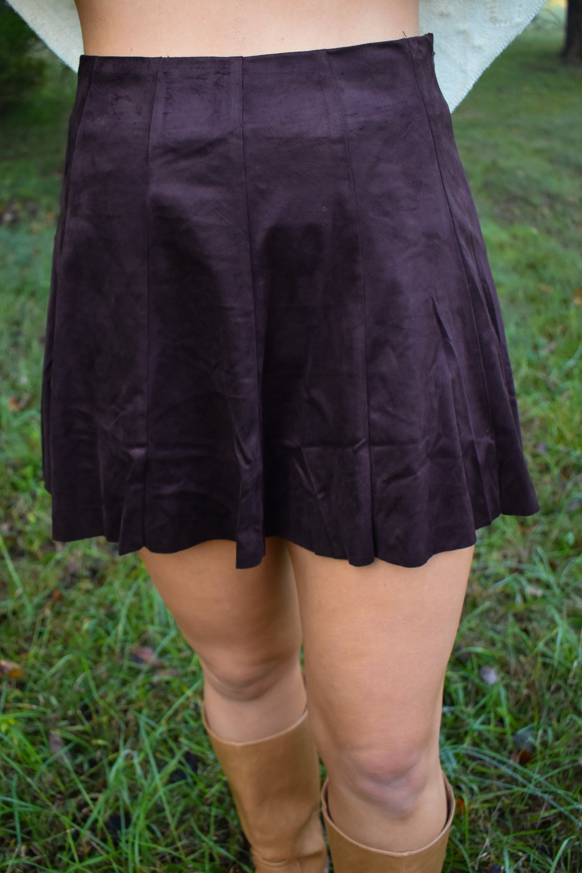 High-Waist Paneled Flare Mini Skirt