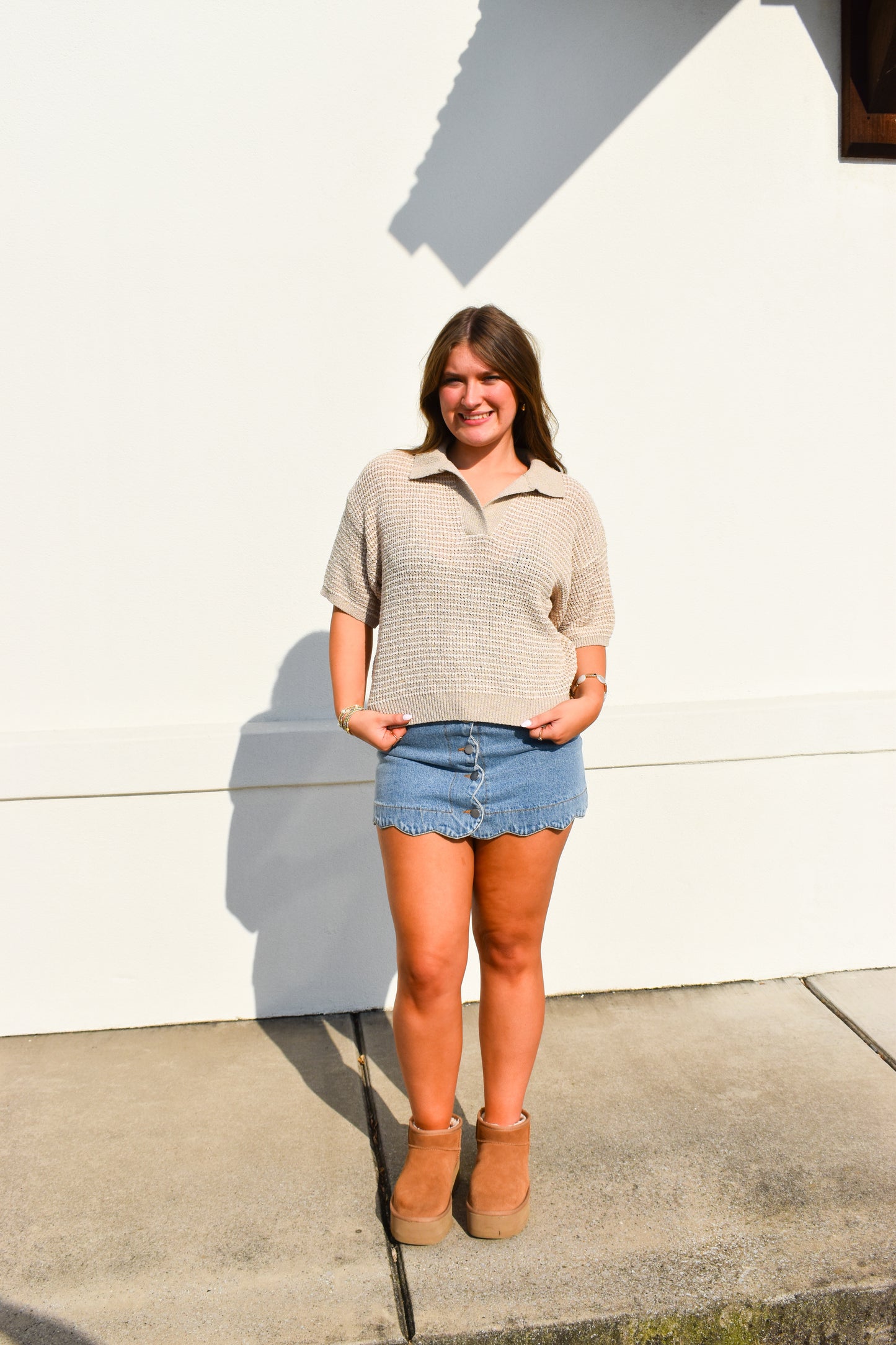 Rowan Collared Knitted Top