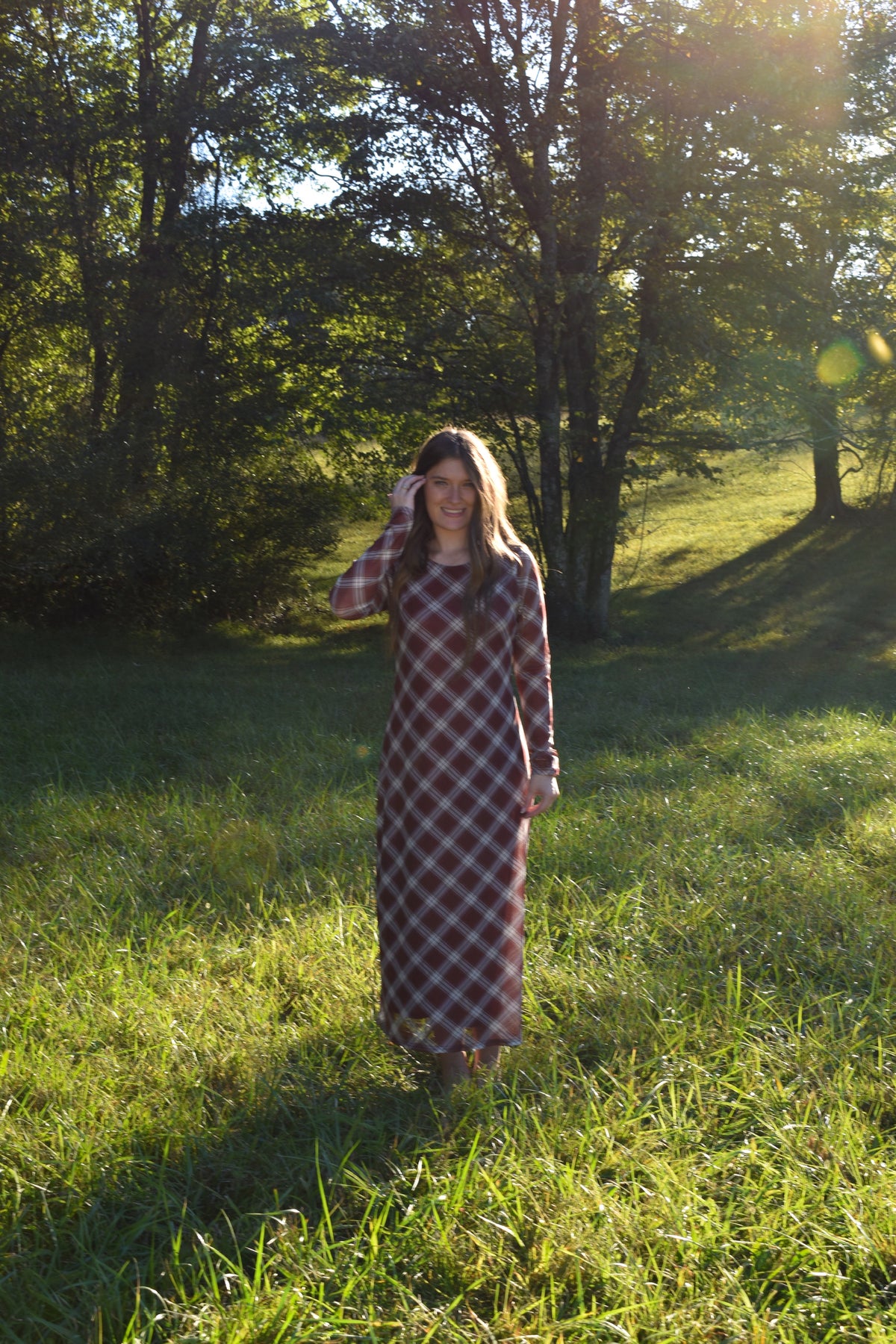 The Willow Plaid Maxi Dress