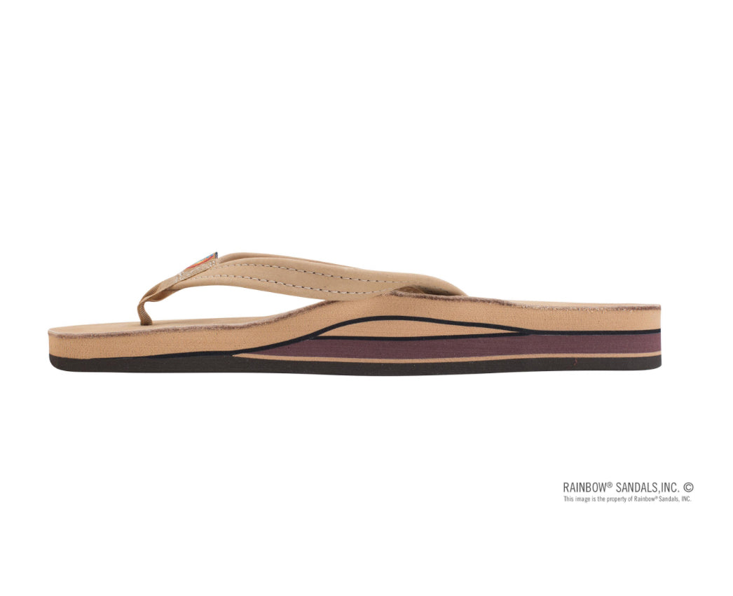 “Rainbow” Sierra Brown Narrow Strap Flip Flops