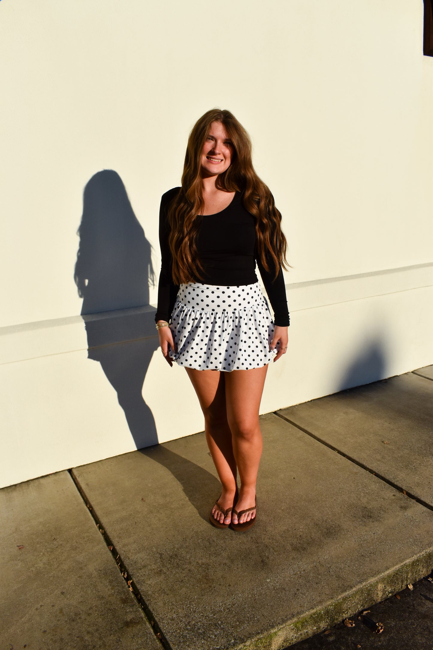Polka Dot Print Bubble Skirt