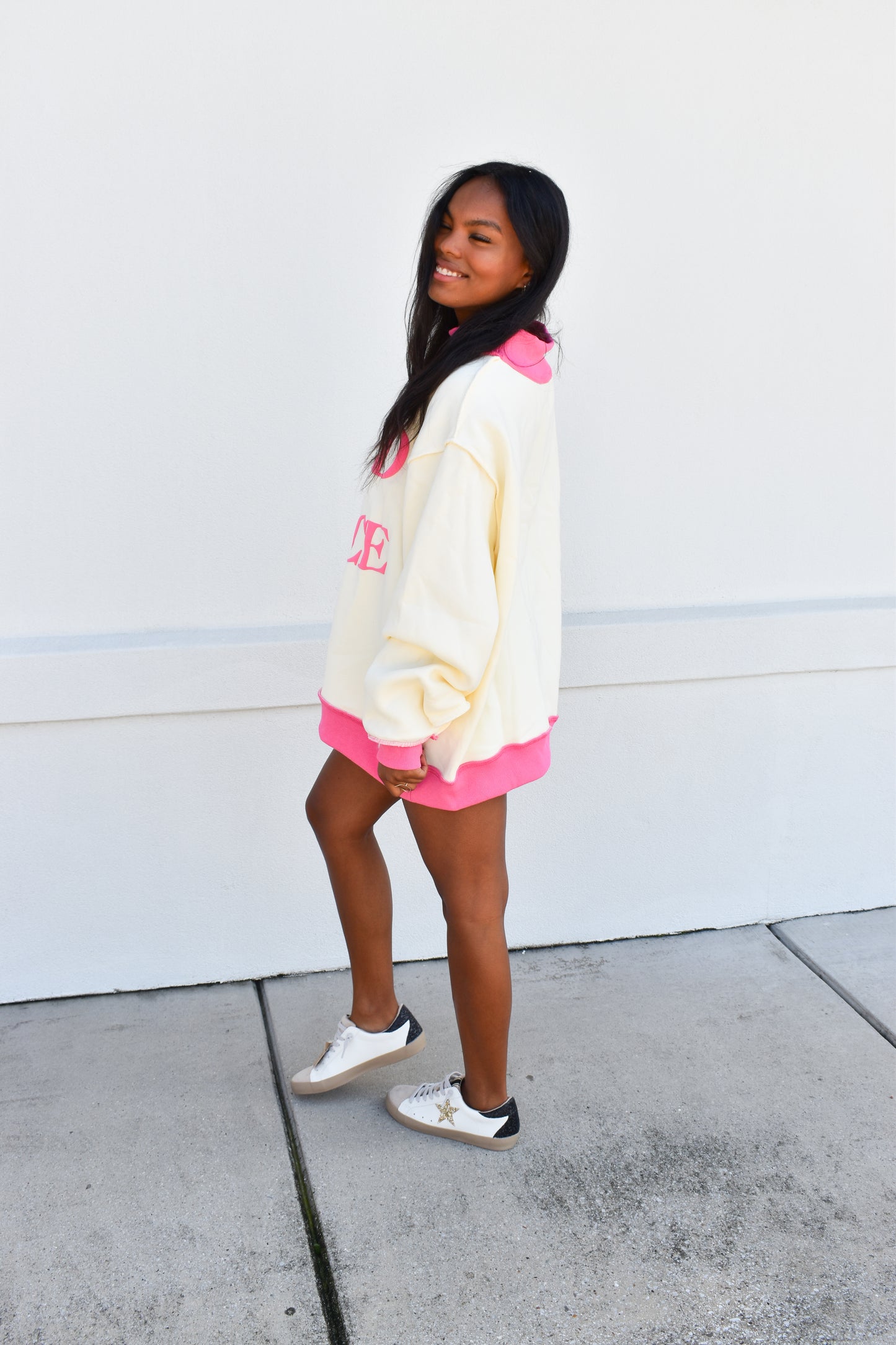 'SAVED BY GRACE' Puff Print Mockneck