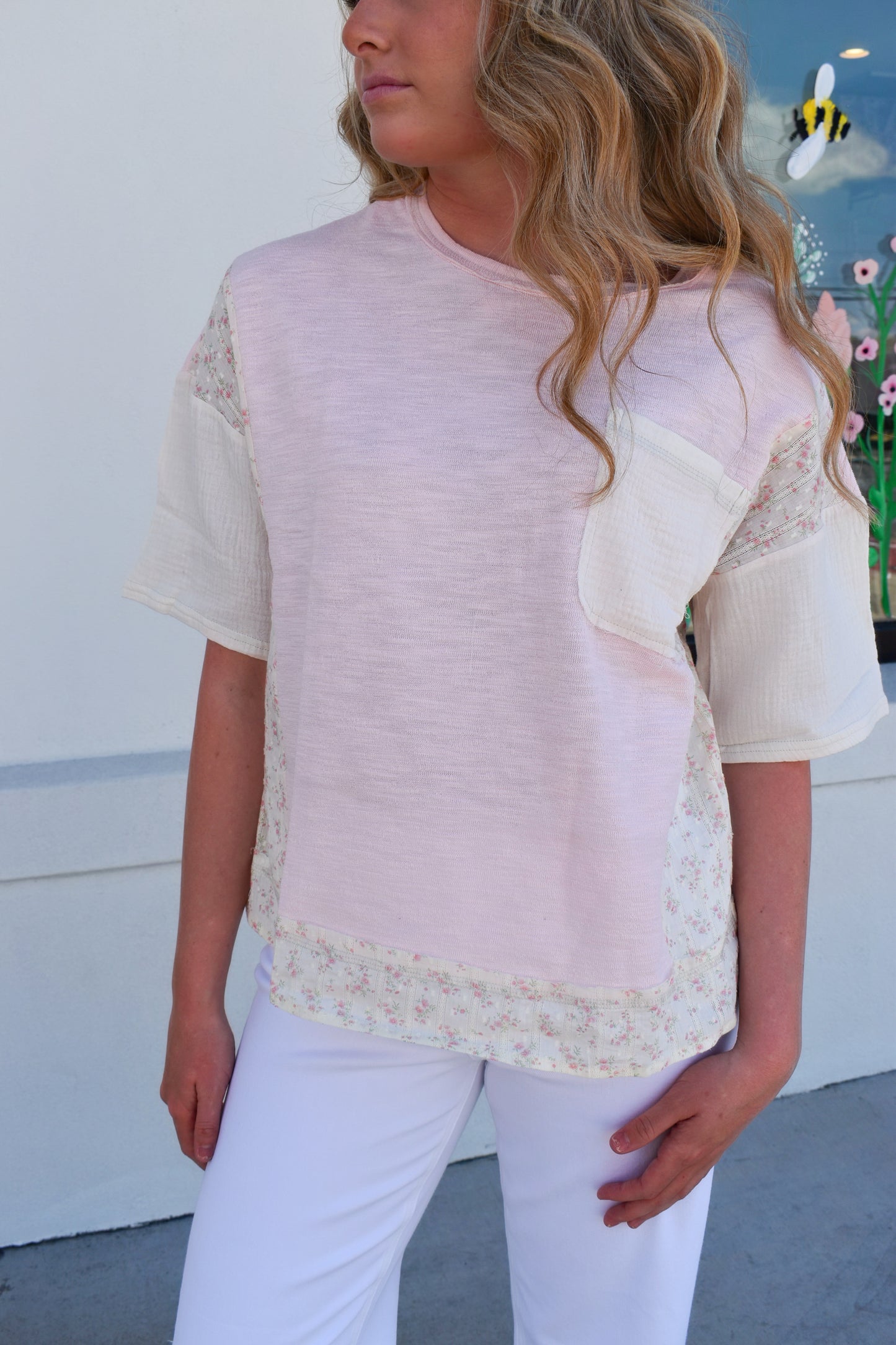 Pink Floral Edge Shirt