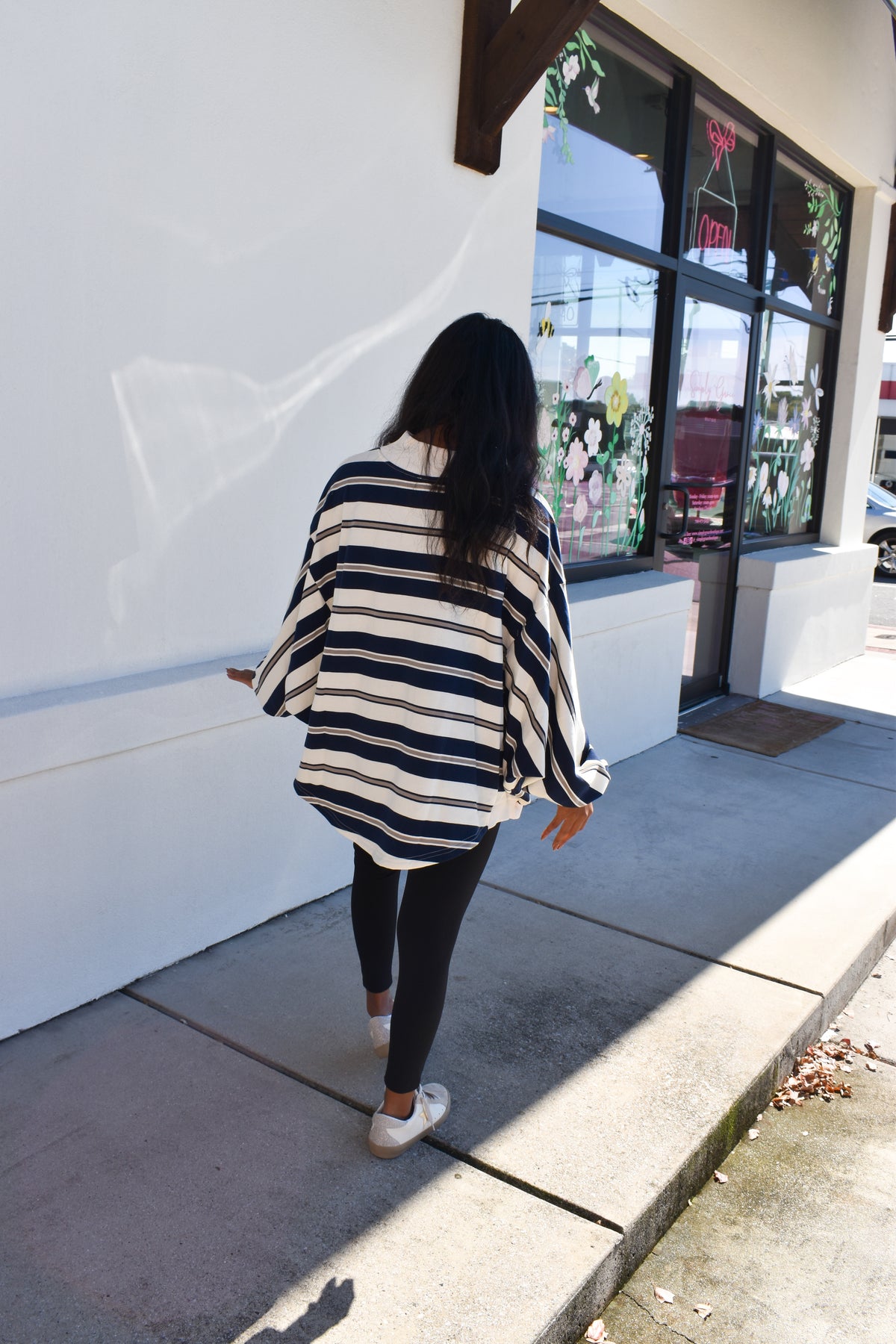 Striped Oversized Crewneck Top